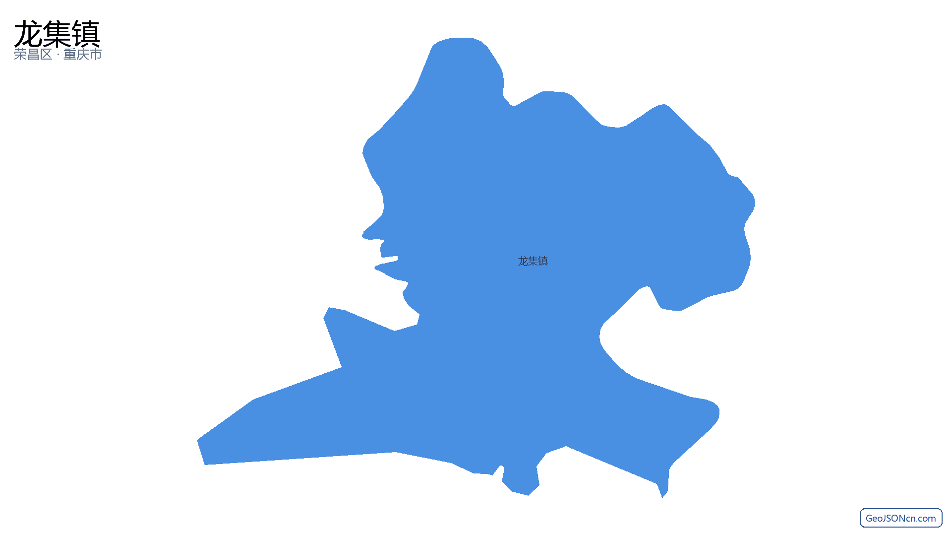 龙集镇行政区划边界地图(荣昌区·重庆市),提供GeoJSON、SHP矢量边界数据下载及高清地图大图(PNG/JPG) - GeoJSONcn.com