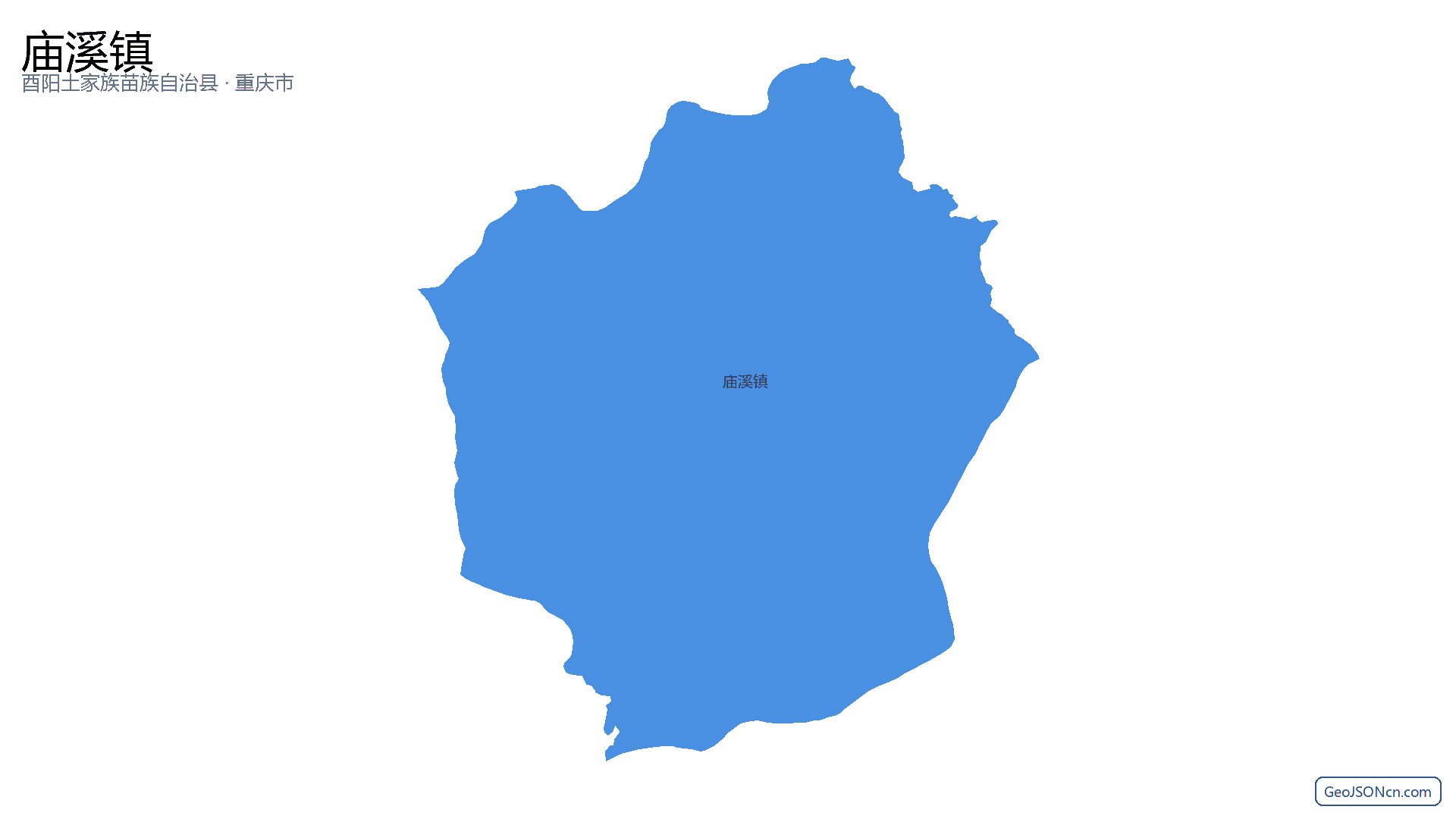 庙溪镇行政区划边界地图（酉阳土家族苗族自治县·重庆市）,提供GeoJSON、SHP矢量边界数据下载及高清地图大图(PNG/JPG) - GeoJSONcn.com