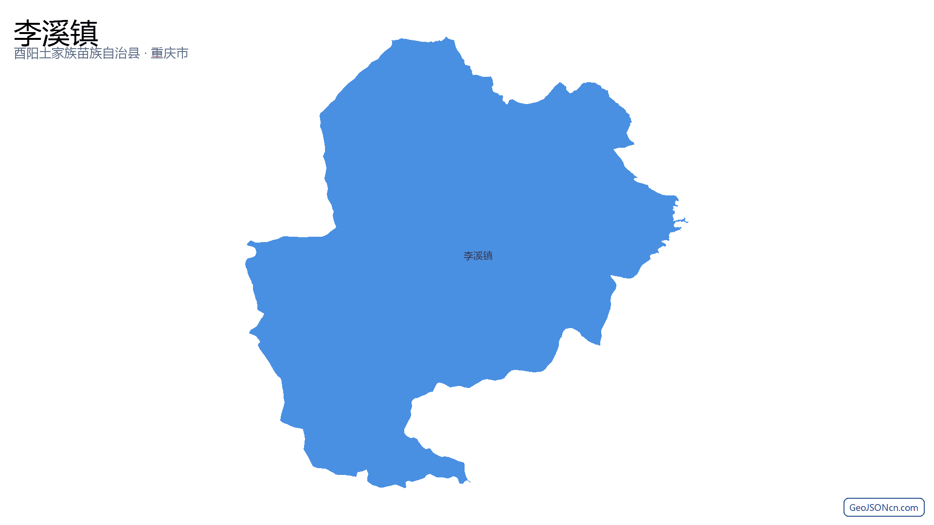 李溪镇行政区划边界地图（酉阳土家族苗族自治县·重庆市）,提供GeoJSON、SHP矢量边界数据下载及高清地图大图(PNG/JPG) - GeoJSONcn.com