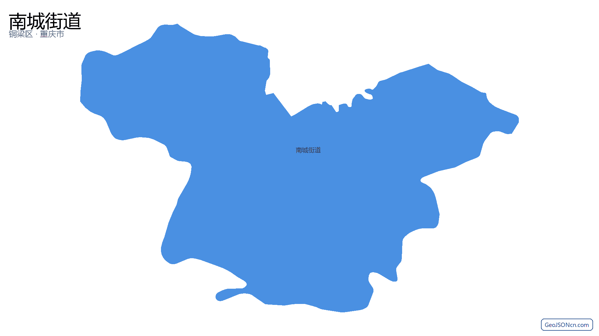 南城街道行政区划边界地图（铜梁区·重庆市）,提供GeoJSON、SHP矢量边界数据下载及高清地图大图(PNG/JPG) - GeoJSONcn.com