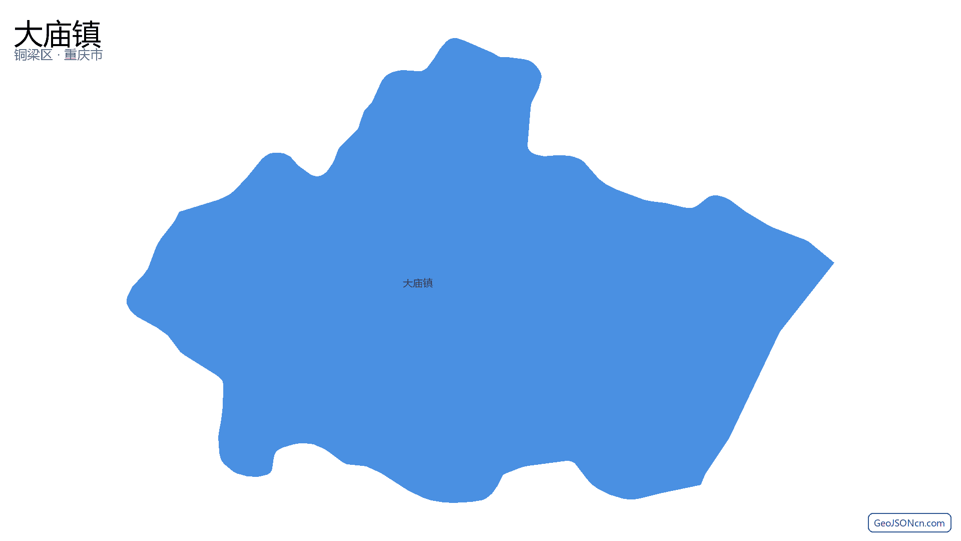 大庙镇行政区划边界地图(铜梁区·重庆市),提供GeoJSON、SHP矢量边界数据下载及高清地图大图(PNG/JPG) - GeoJSONcn.com