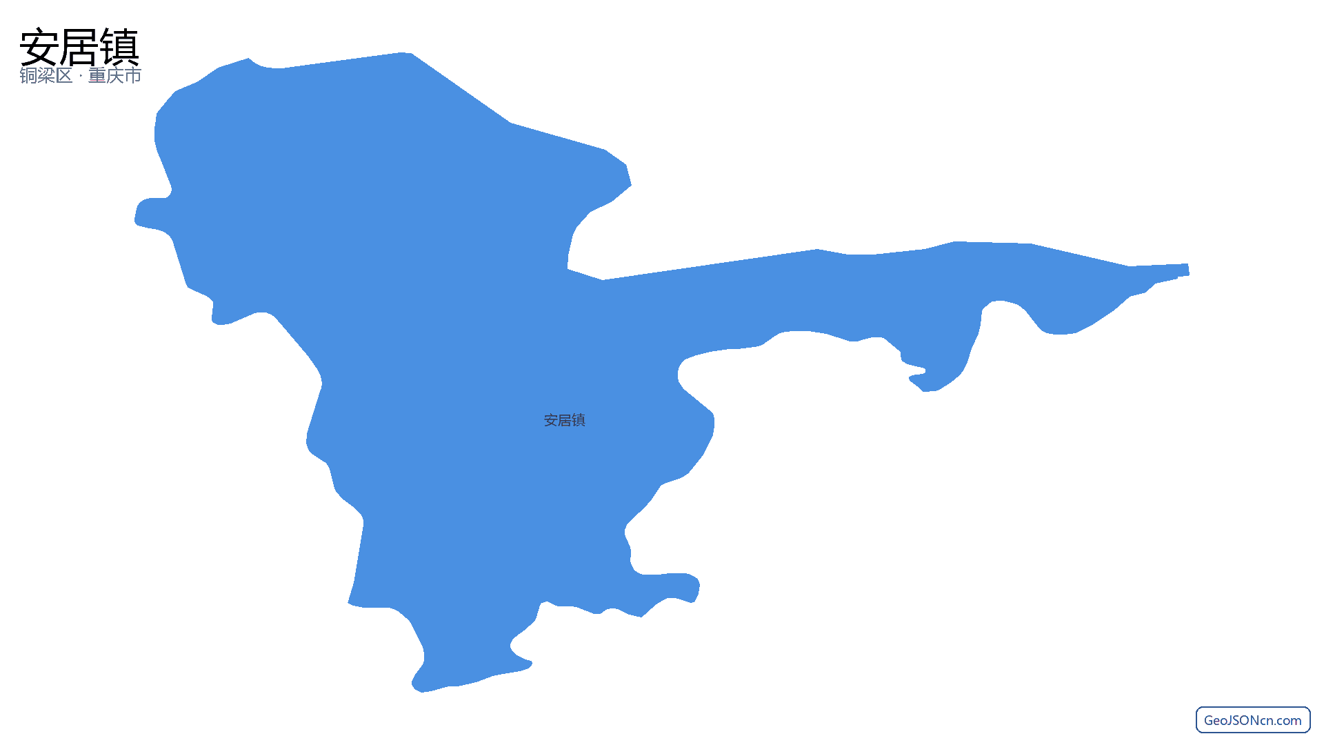 安居镇行政区划边界地图(铜梁区·重庆市),提供GeoJSON、SHP矢量边界数据下载及高清地图大图(PNG/JPG) - GeoJSONcn.com