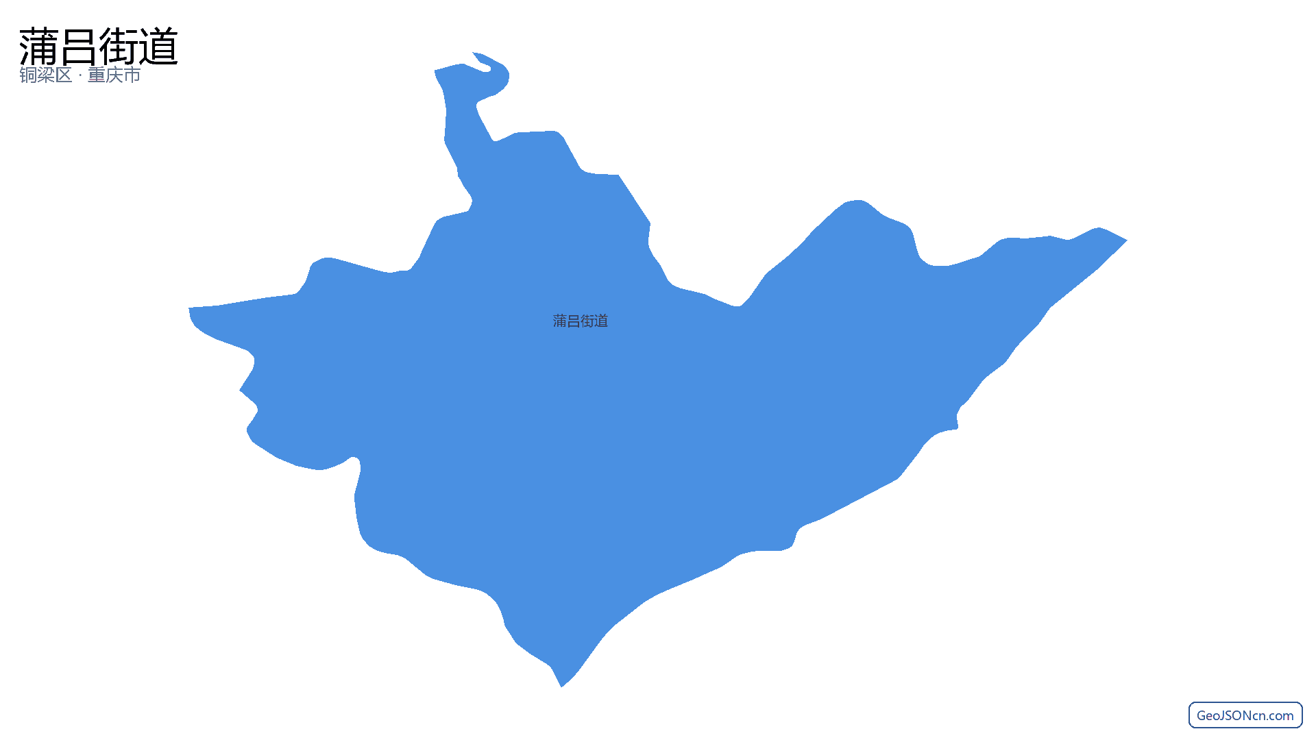 蒲吕街道行政区划边界地图(铜梁区·重庆市),提供GeoJSON、SHP矢量边界数据下载及高清地图大图(PNG/JPG) - GeoJSONcn.com