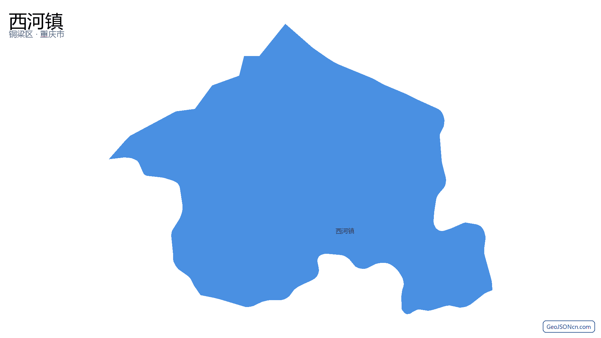 西河镇行政区划边界地图(铜梁区·重庆市),提供GeoJSON、SHP矢量边界数据下载及高清地图大图(PNG/JPG) - GeoJSONcn.com