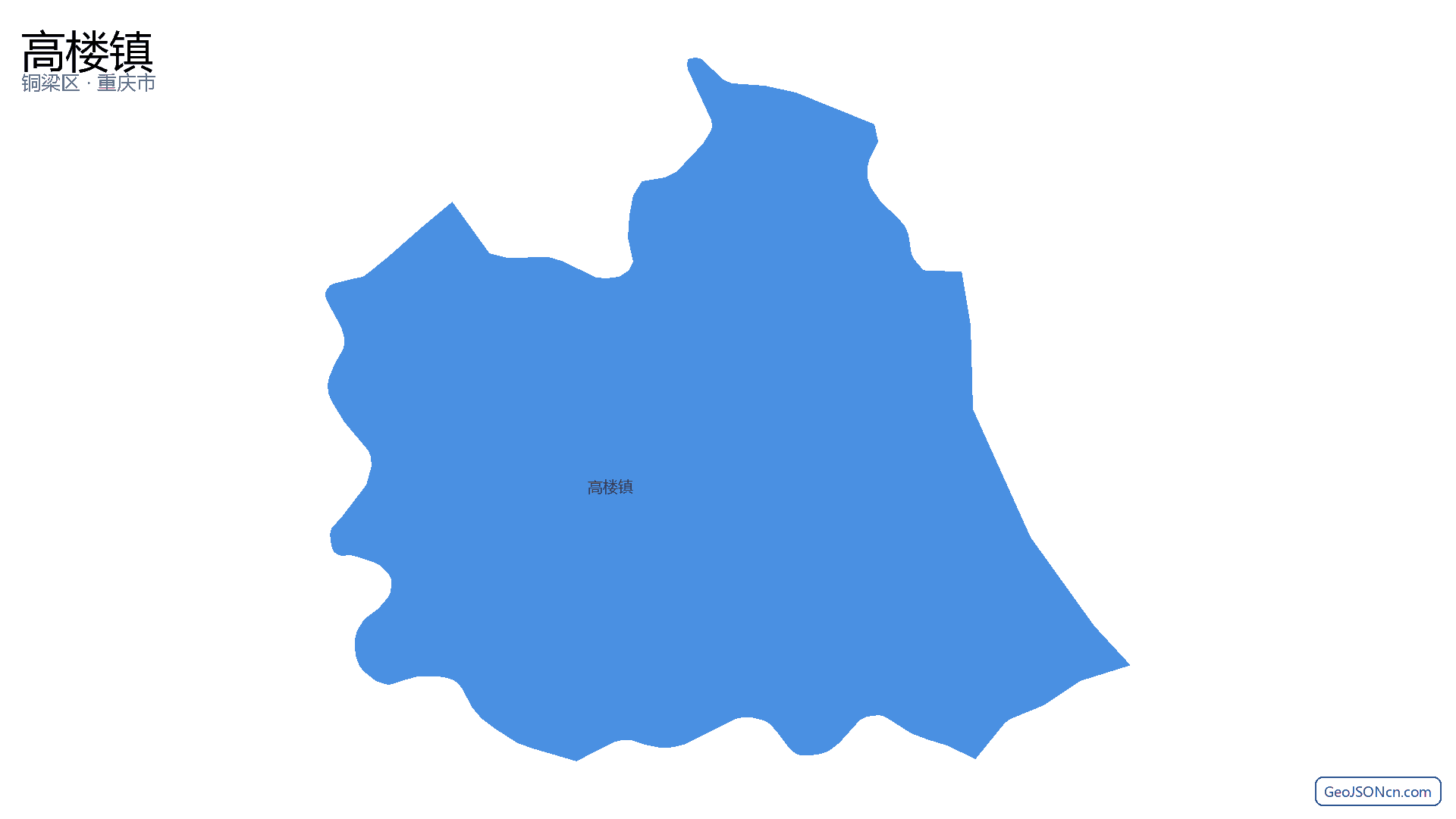 高楼镇行政区划边界地图(铜梁区·重庆市),提供GeoJSON、SHP矢量边界数据下载及高清地图大图(PNG/JPG) - GeoJSONcn.com