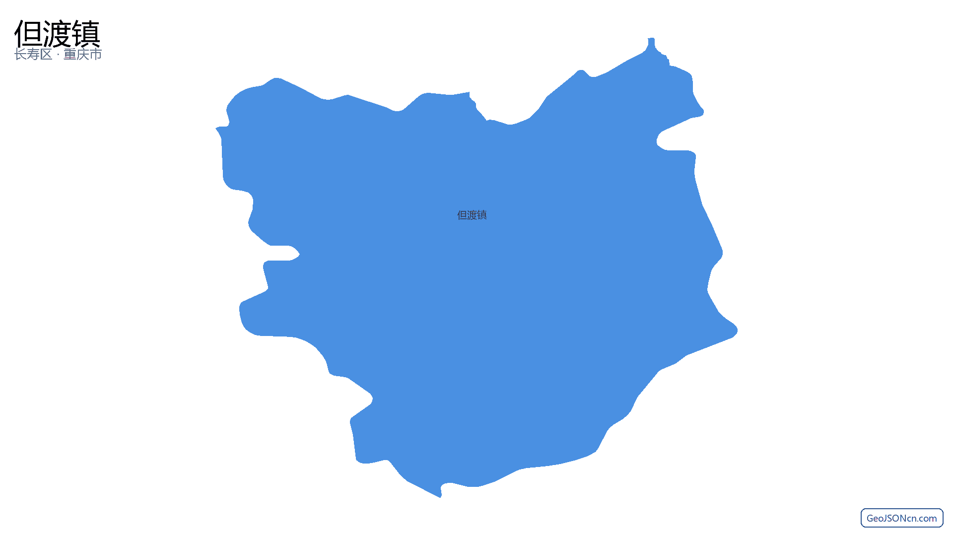 但渡镇行政区划边界地图(长寿区·重庆市),提供GeoJSON、SHP矢量边界数据下载及高清地图大图(PNG/JPG) - GeoJSONcn.com
