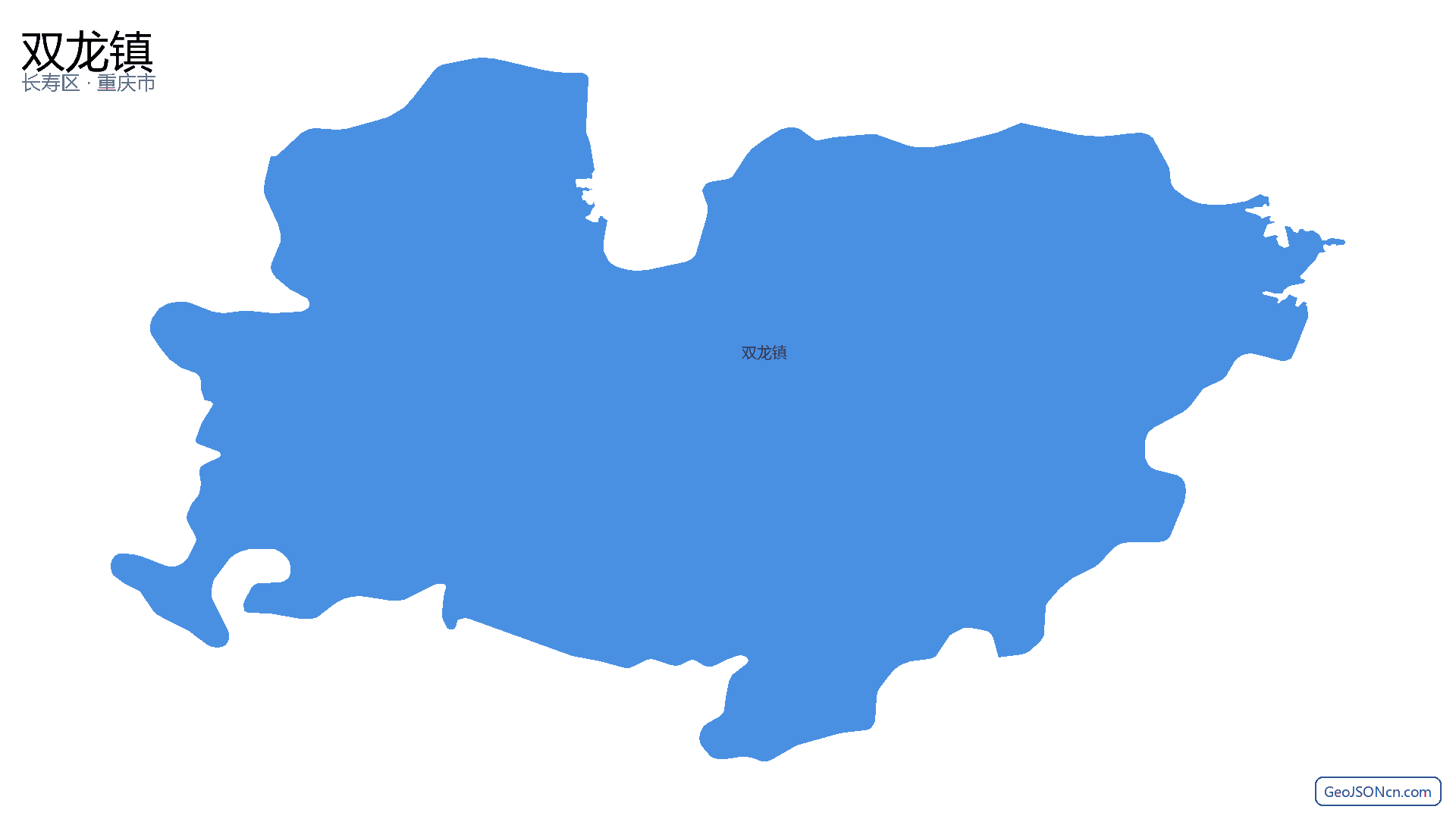 双龙镇行政区划边界地图（长寿区·重庆市）,提供GeoJSON、SHP矢量边界数据下载及高清地图大图(PNG/JPG) - GeoJSONcn.com