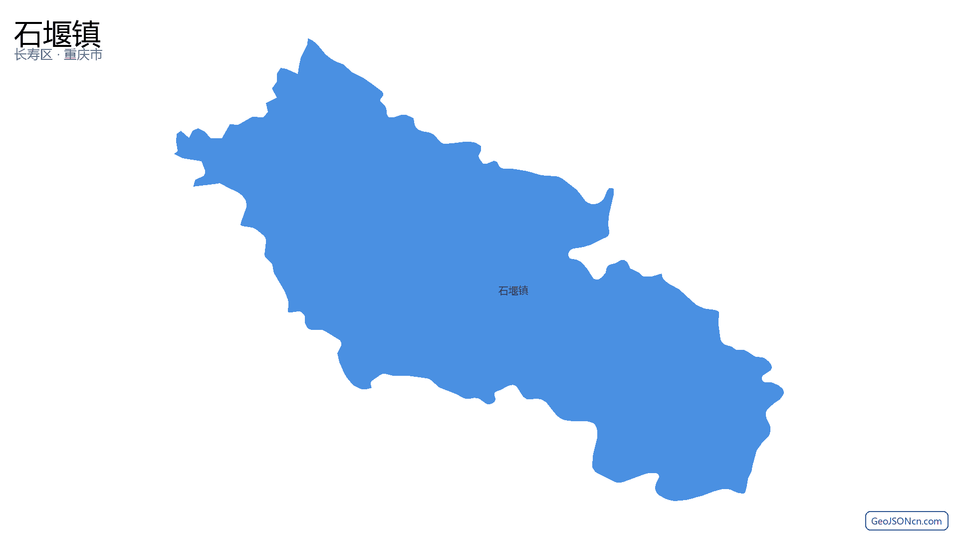石堰镇行政区划边界地图(长寿区·重庆市),提供GeoJSON、SHP矢量边界数据下载及高清地图大图(PNG/JPG) - GeoJSONcn.com