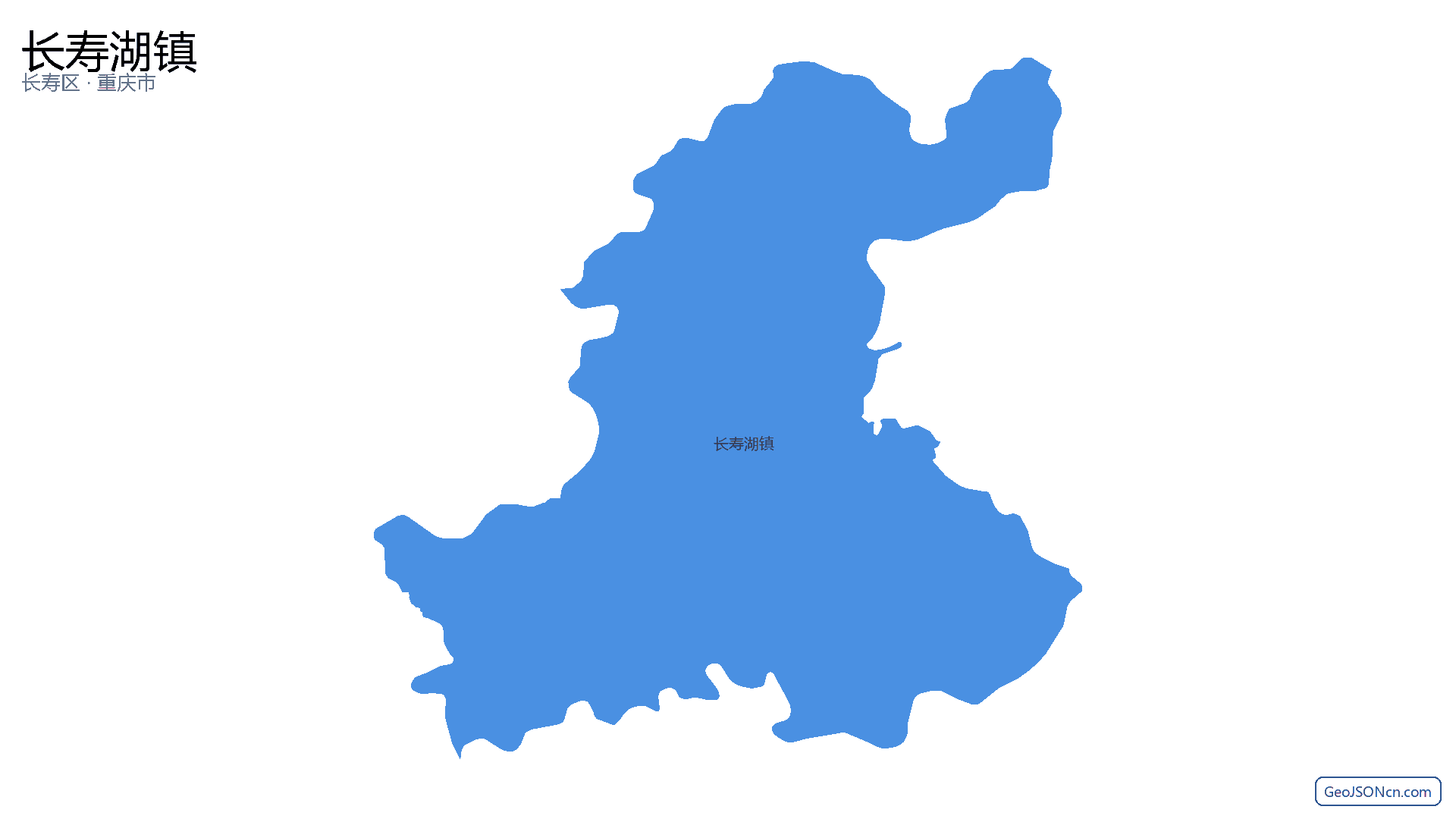 长寿湖镇行政区划边界地图（长寿区·重庆市）,提供GeoJSON、SHP矢量边界数据下载及高清地图大图(PNG/JPG) - GeoJSONcn.com