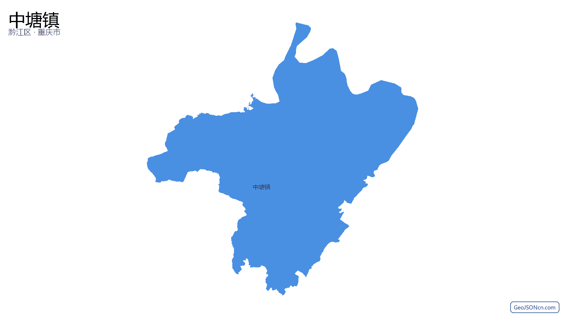 中塘镇行政区划边界地图（黔江区·重庆市）,提供GeoJSON、SHP矢量边界数据下载及高清地图大图(PNG/JPG) - GeoJSONcn.com