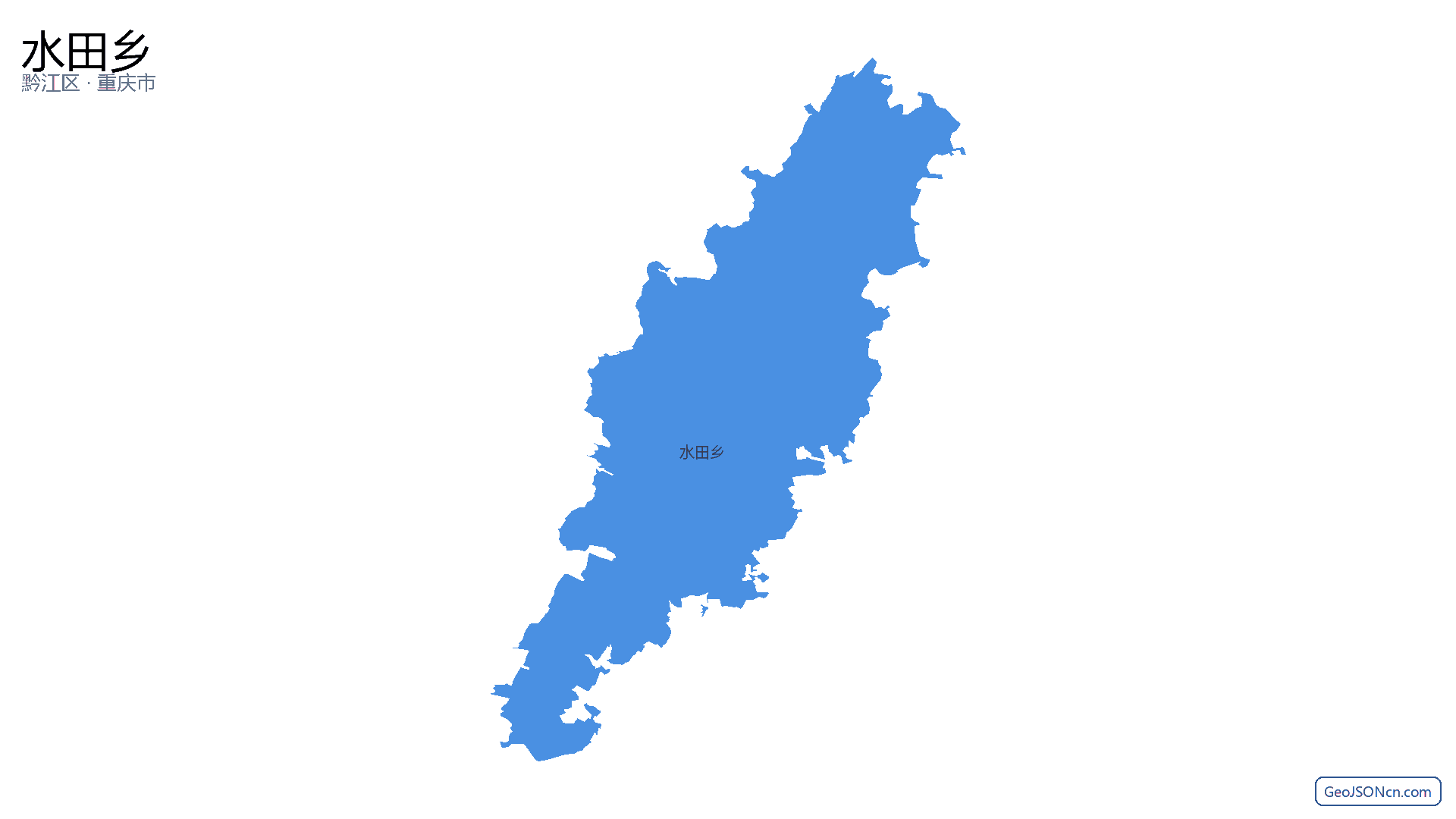 水田乡行政区划边界地图（黔江区·重庆市）,提供GeoJSON、SHP矢量边界数据下载及高清地图大图(PNG/JPG) - GeoJSONcn.com
