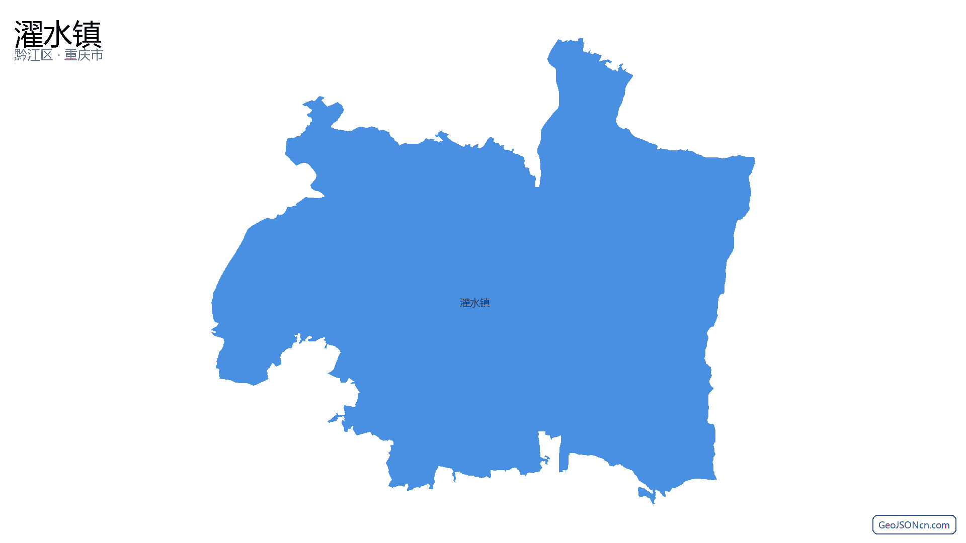 濯水镇行政区划边界地图（黔江区·重庆市）,提供GeoJSON、SHP矢量边界数据下载及高清地图大图(PNG/JPG) - GeoJSONcn.com