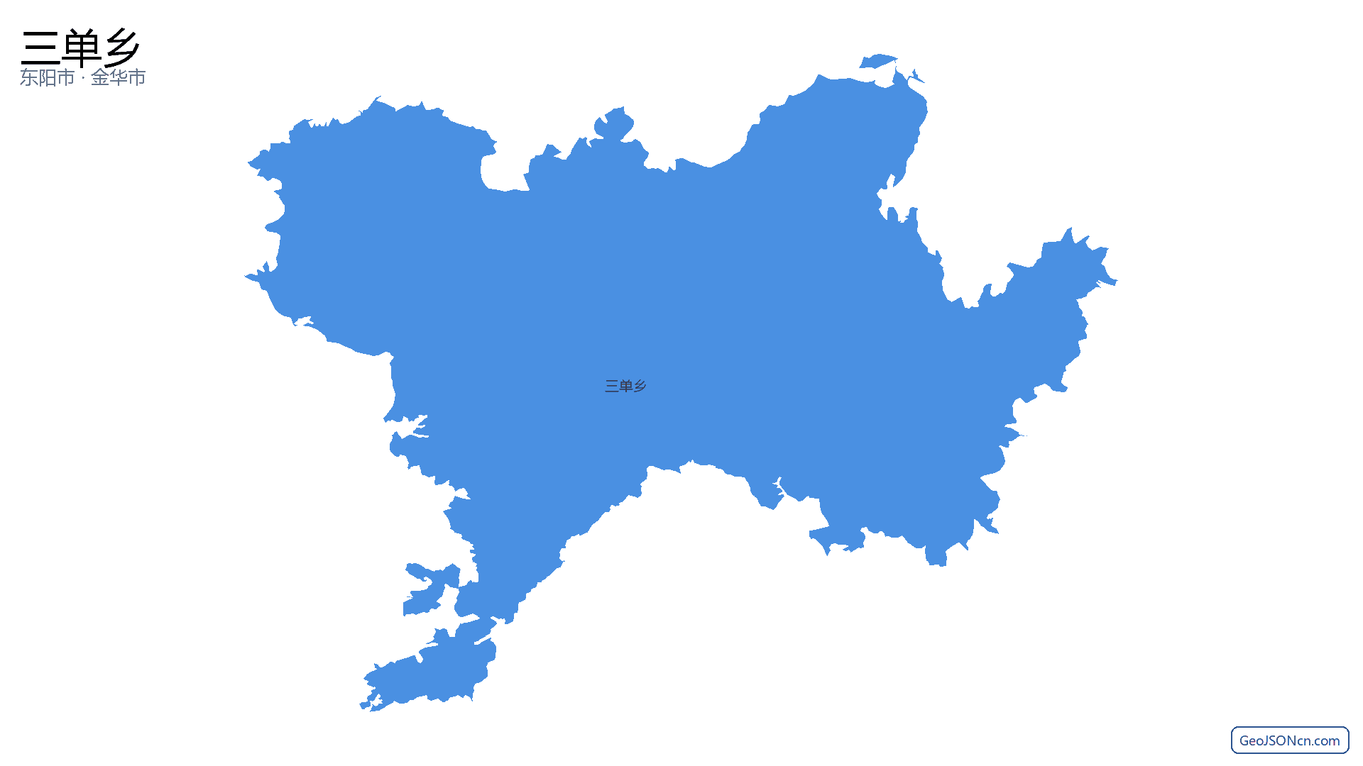 三单乡行政区划边界地图（东阳市·金华市）,提供GeoJSON、SHP矢量边界数据下载及高清地图大图(PNG/JPG) - GeoJSONcn.com