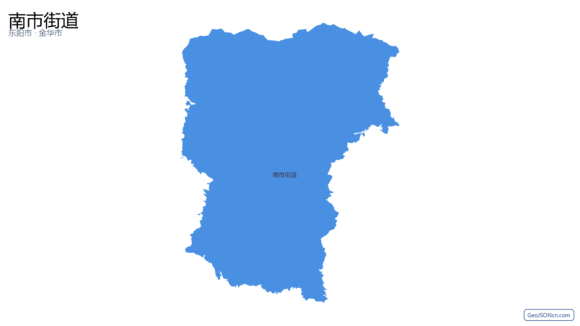 南市街道行政区划边界地图（东阳市·金华市）,提供GeoJSON、SHP矢量边界数据下载及高清地图大图(PNG/JPG) - GeoJSONcn.com