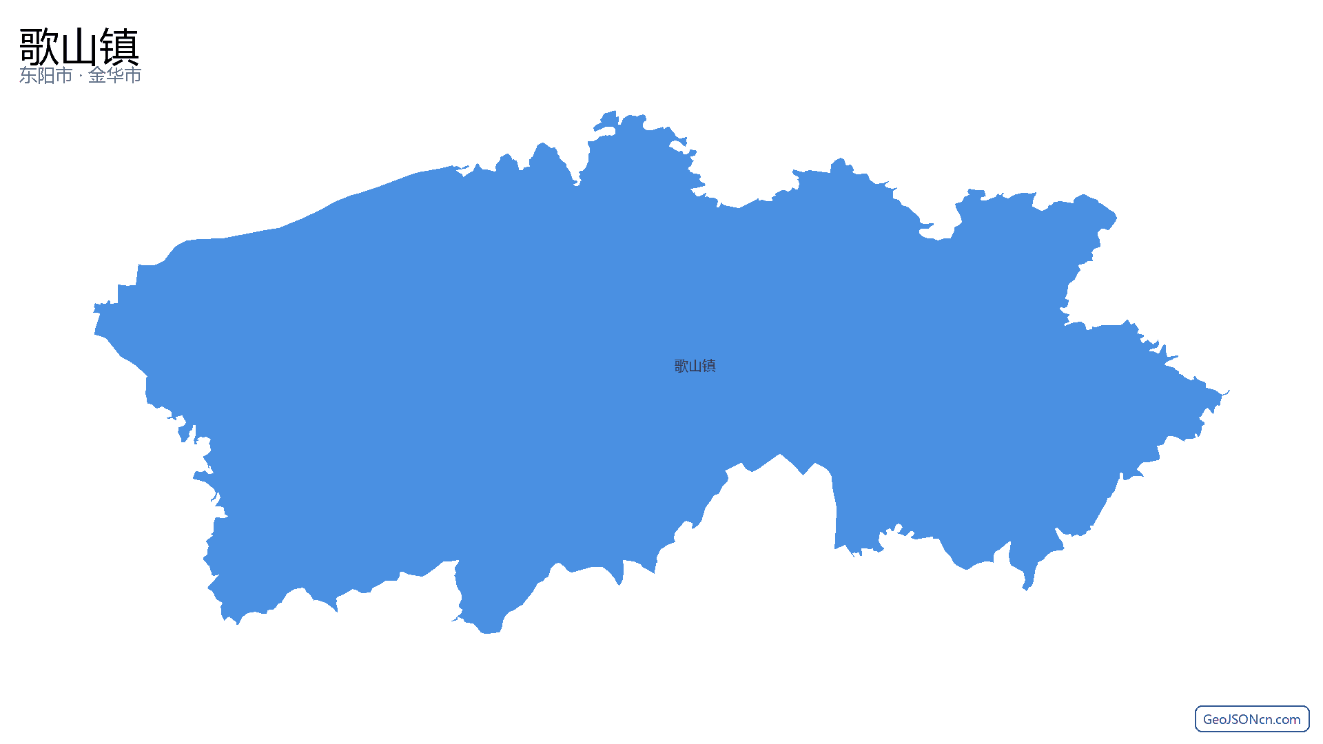 歌山镇行政区划边界地图（东阳市·金华市）,提供GeoJSON、SHP矢量边界数据下载及高清地图大图(PNG/JPG) - GeoJSONcn.com