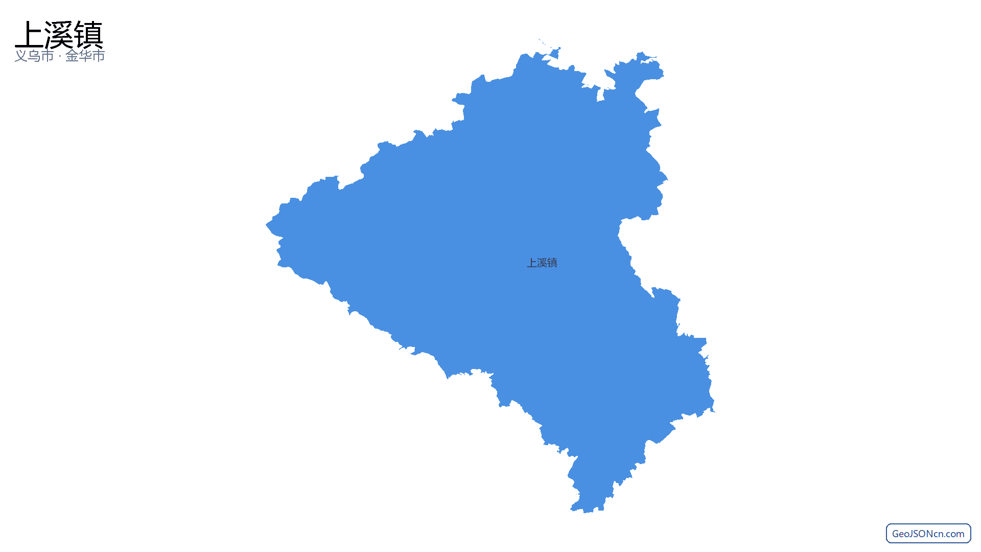 上溪镇行政区划边界地图(义乌市·金华市),提供GeoJSON、SHP矢量边界数据下载及高清地图大图(PNG/JPG) - GeoJSONcn.com