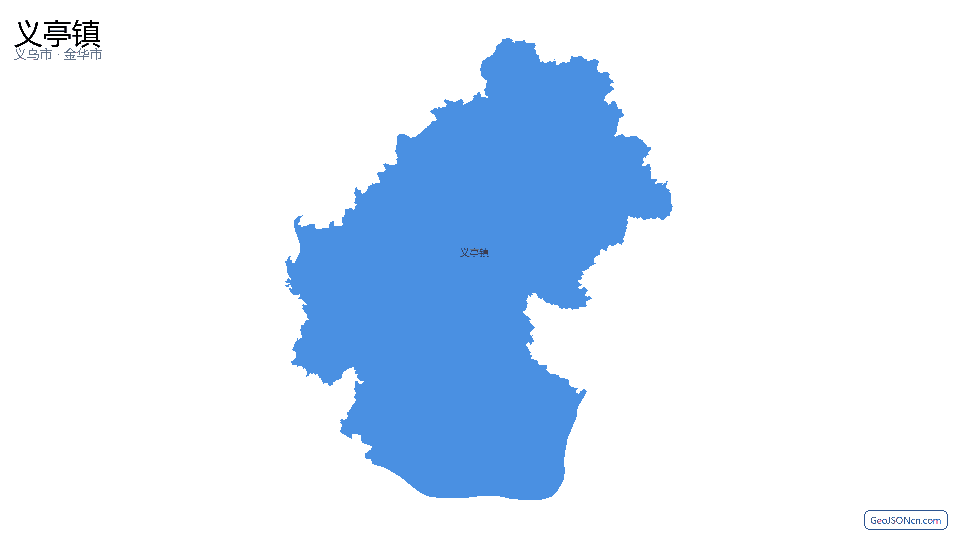 义亭镇行政区划边界地图（义乌市·金华市）,提供GeoJSON、SHP矢量边界数据下载及高清地图大图(PNG/JPG) - GeoJSONcn.com