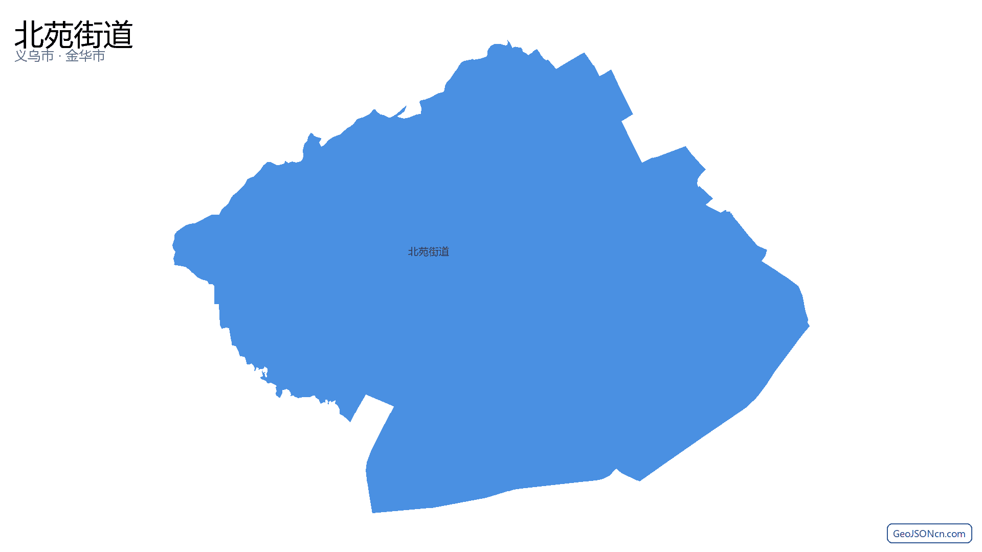 北苑街道行政区划边界地图（义乌市·金华市）,提供GeoJSON、SHP矢量边界数据下载及高清地图大图(PNG/JPG) - GeoJSONcn.com
