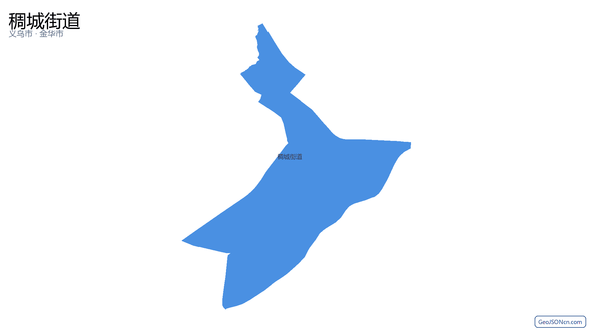 稠城街道行政区划边界地图（义乌市·金华市）,提供GeoJSON、SHP矢量边界数据下载及高清地图大图(PNG/JPG) - GeoJSONcn.com