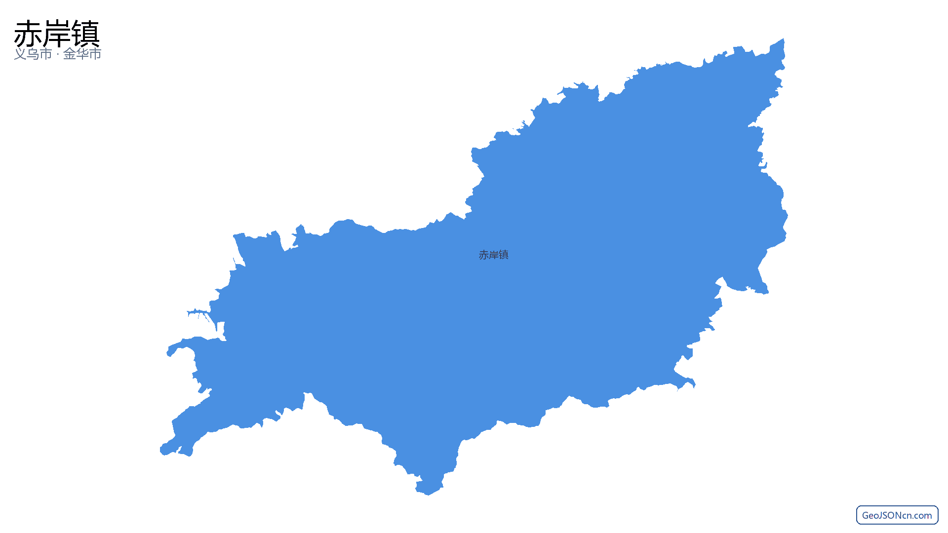 赤岸镇行政区划边界地图(义乌市·金华市),提供GeoJSON、SHP矢量边界数据下载及高清地图大图(PNG/JPG) - GeoJSONcn.com