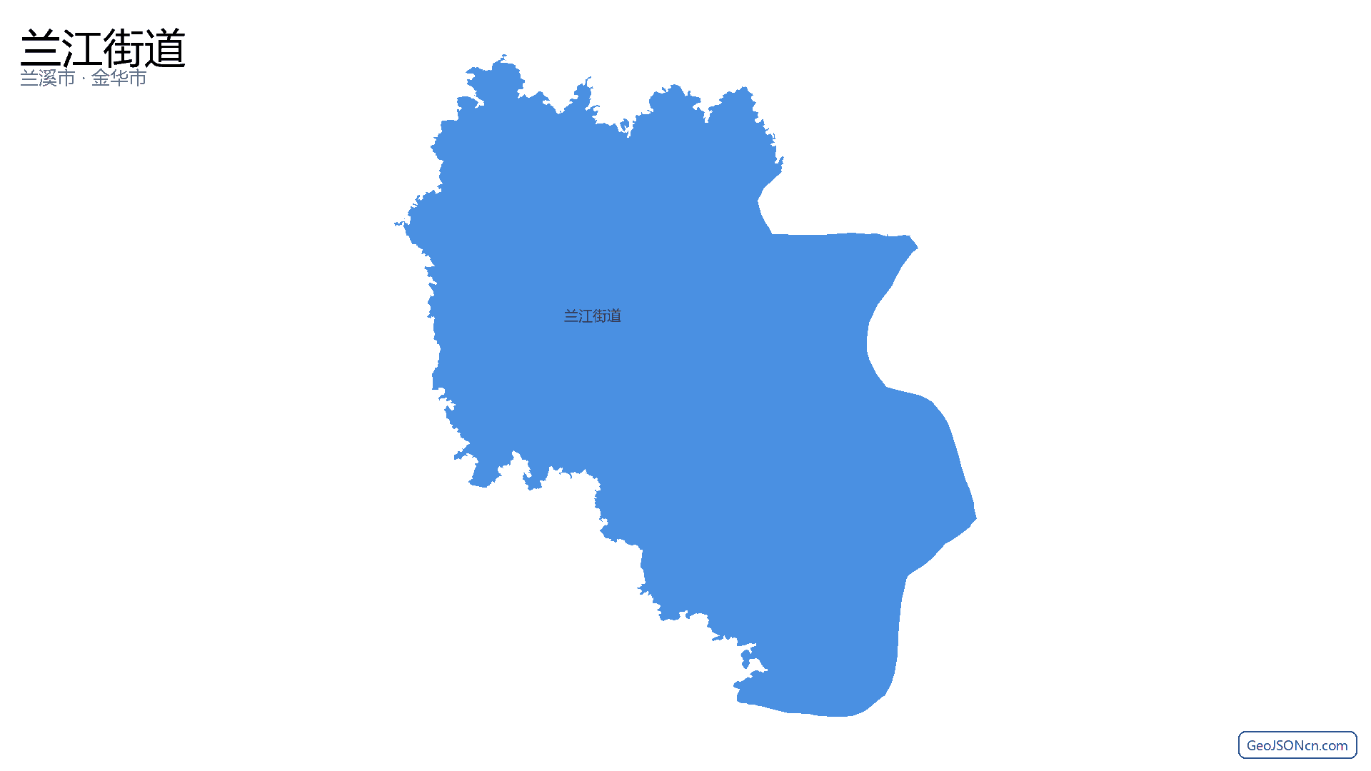 兰江街道行政区划边界地图(兰溪市·金华市),提供GeoJSON、SHP矢量边界数据下载及高清地图大图(PNG/JPG) - GeoJSONcn.com