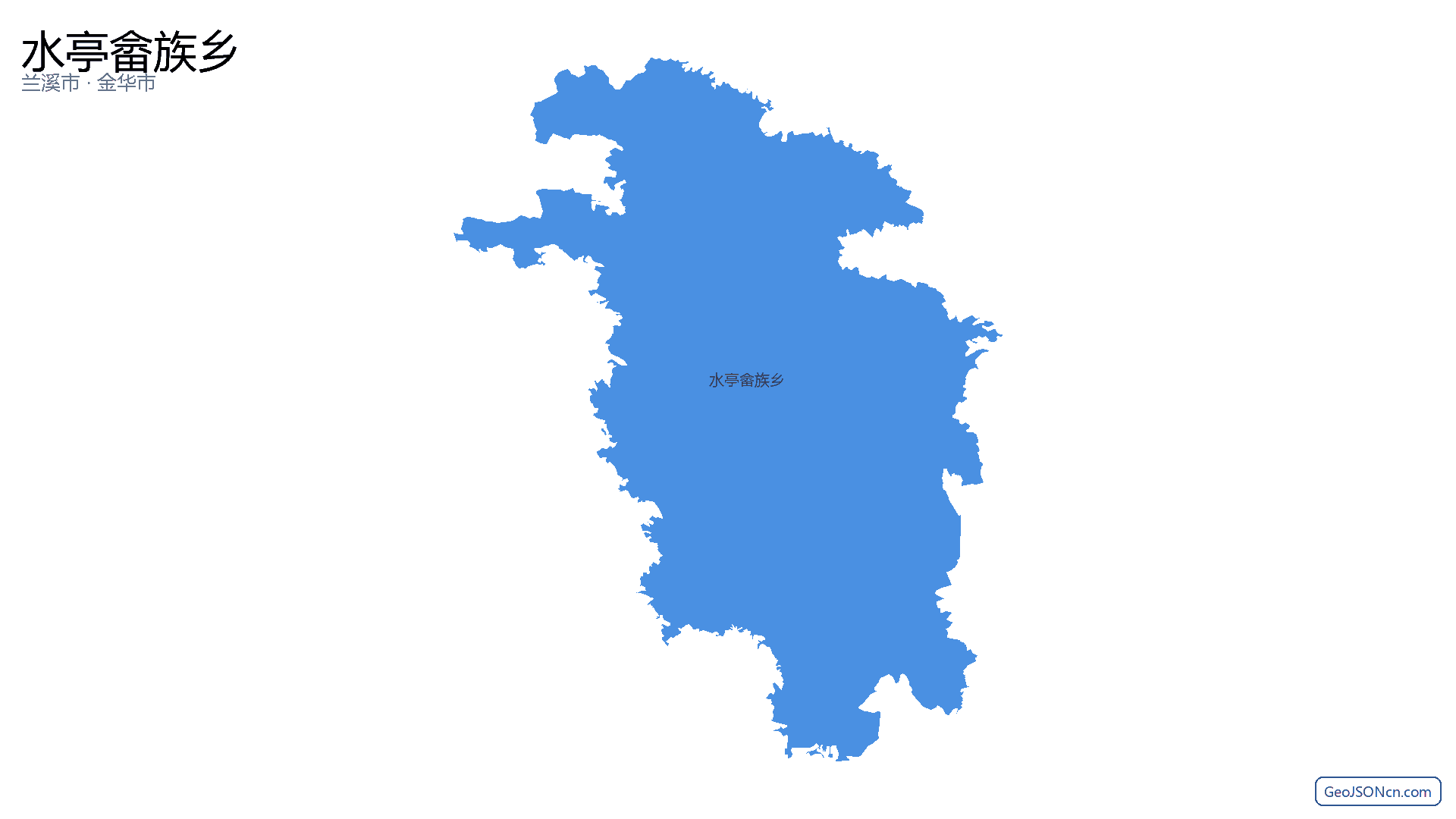 水亭畲族乡行政区划边界地图（兰溪市·金华市）,提供GeoJSON、SHP矢量边界数据下载及高清地图大图(PNG/JPG) - GeoJSONcn.com