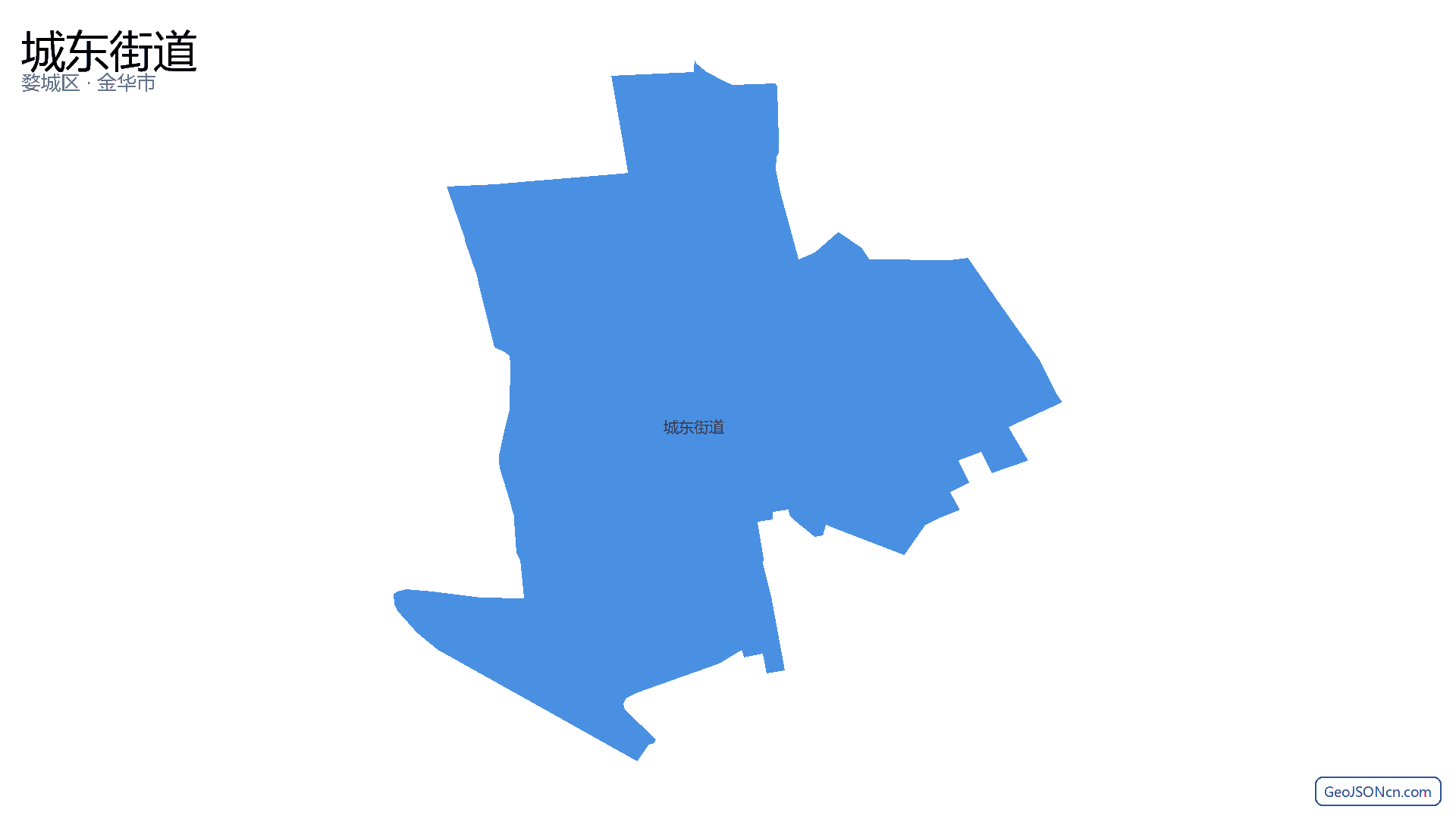 城东街道行政区划边界地图（婺城区·金华市）,提供GeoJSON、SHP矢量边界数据下载及高清地图大图(PNG/JPG) - GeoJSONcn.com