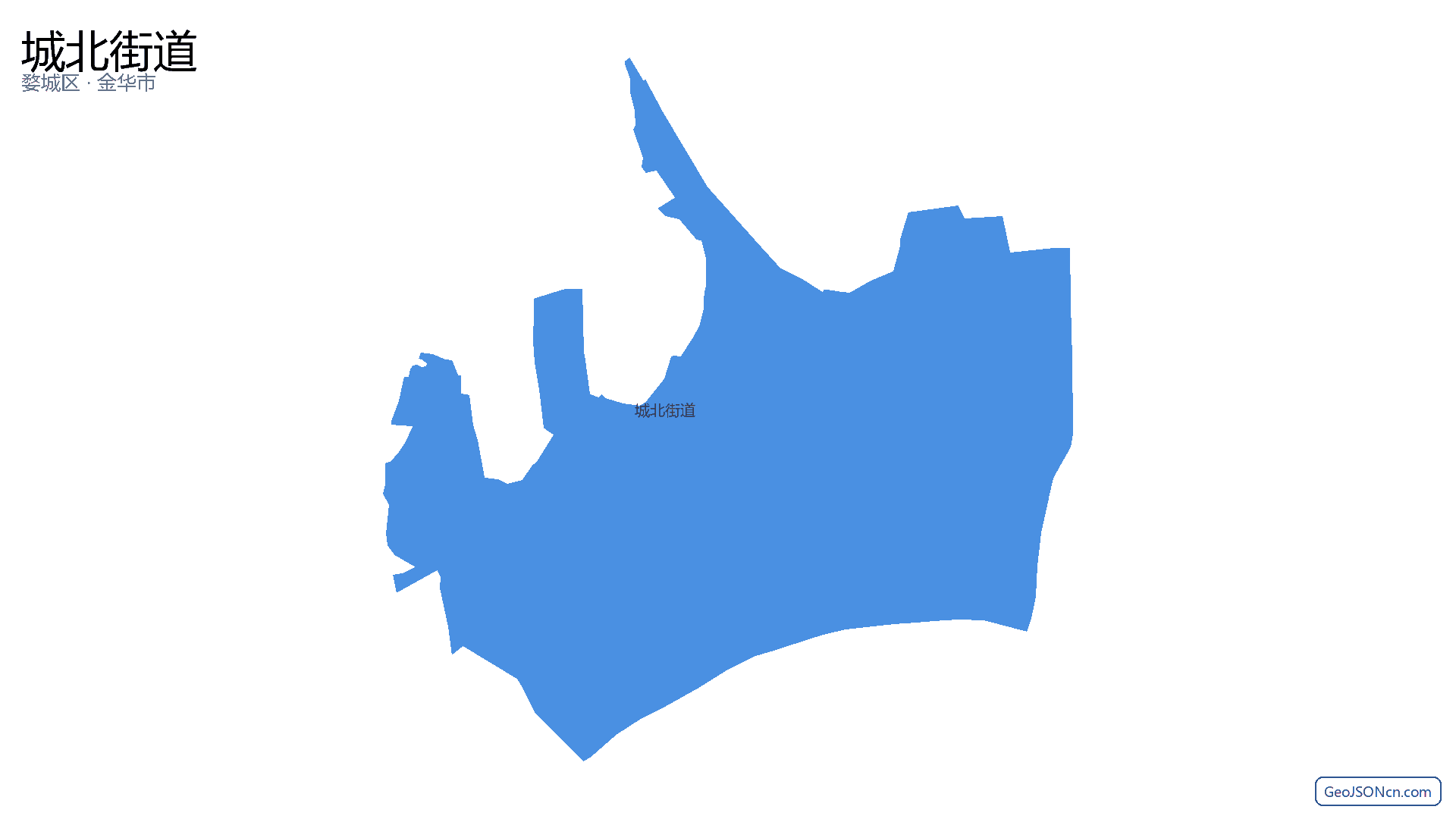 城北街道行政区划边界地图(婺城区·金华市),提供GeoJSON、SHP矢量边界数据下载及高清地图大图(PNG/JPG) - GeoJSONcn.com