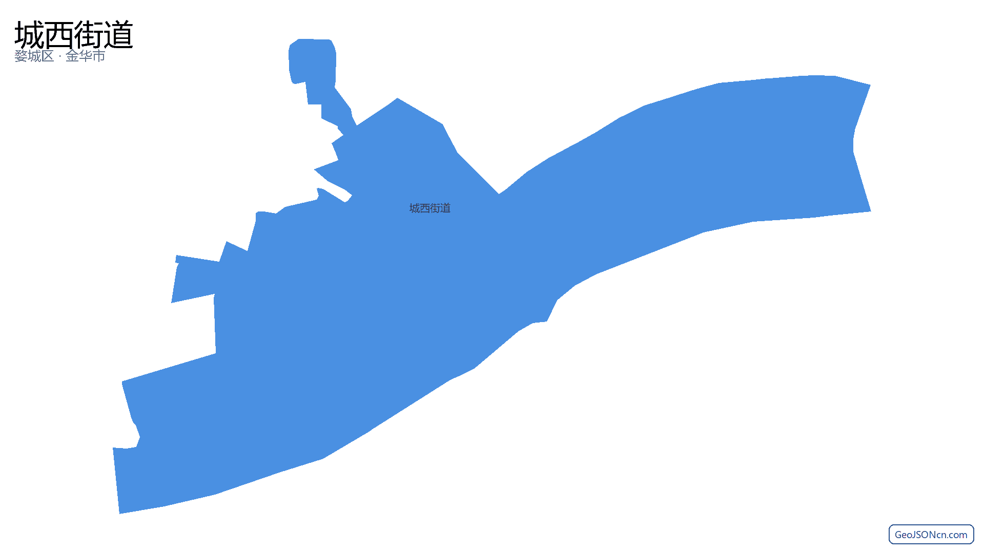 城西街道行政区划边界地图（婺城区·金华市）,提供GeoJSON、SHP矢量边界数据下载及高清地图大图(PNG/JPG) - GeoJSONcn.com