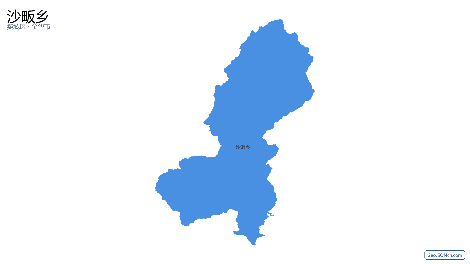 沙畈乡行政区划边界地图(婺城区·金华市),提供GeoJSON、SHP矢量边界数据下载及高清地图大图(PNG/JPG) - GeoJSONcn.com
