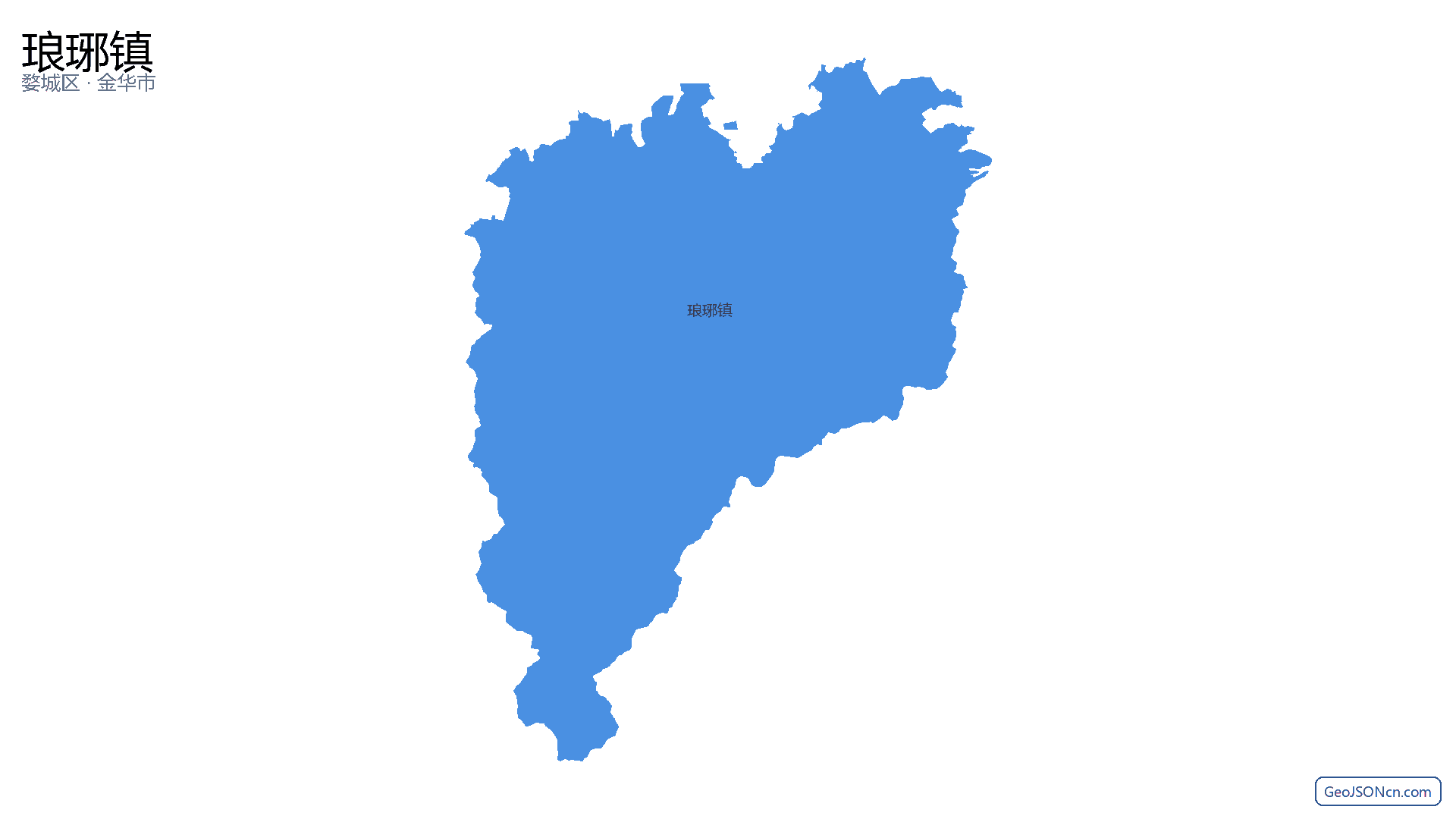 琅琊镇行政区划边界地图(婺城区·金华市),提供GeoJSON、SHP矢量边界数据下载及高清地图大图(PNG/JPG) - GeoJSONcn.com