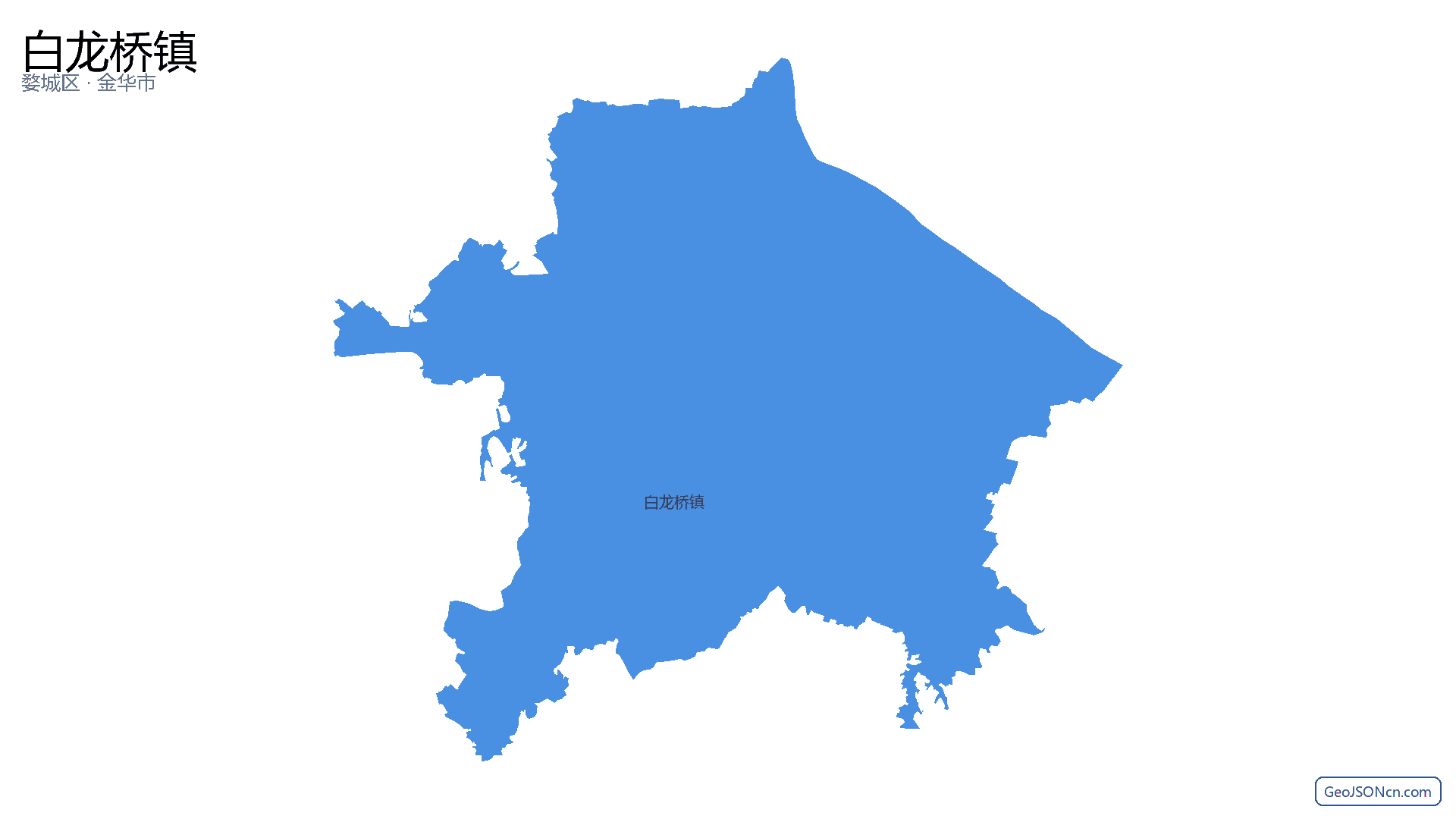 白龙桥镇行政区划边界地图（婺城区·金华市）,提供GeoJSON、SHP矢量边界数据下载及高清地图大图(PNG/JPG) - GeoJSONcn.com