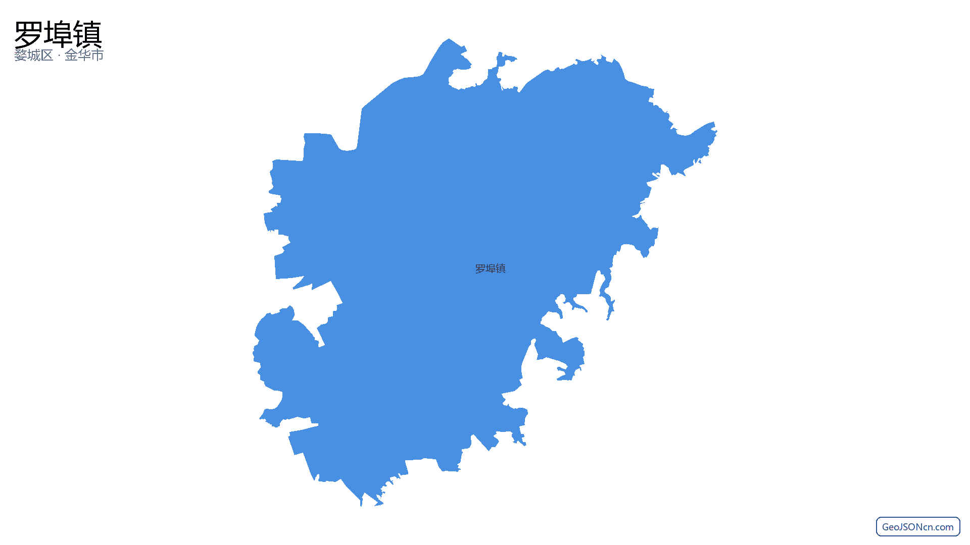 罗埠镇行政区划边界地图（婺城区·金华市）,提供GeoJSON、SHP矢量边界数据下载及高清地图大图(PNG/JPG) - GeoJSONcn.com