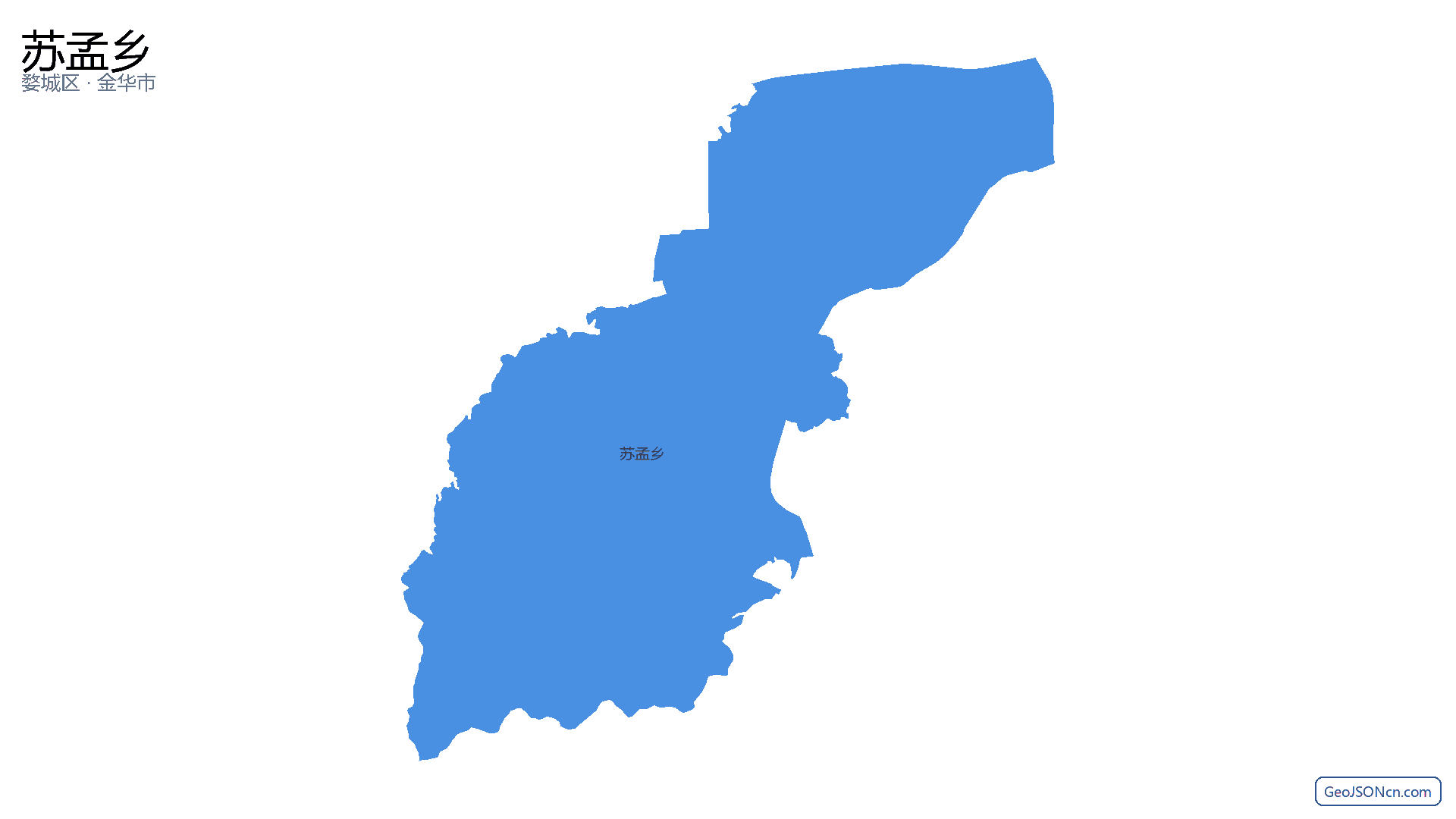 苏孟乡行政区划边界地图(婺城区·金华市),提供GeoJSON、SHP矢量边界数据下载及高清地图大图(PNG/JPG) - GeoJSONcn.com