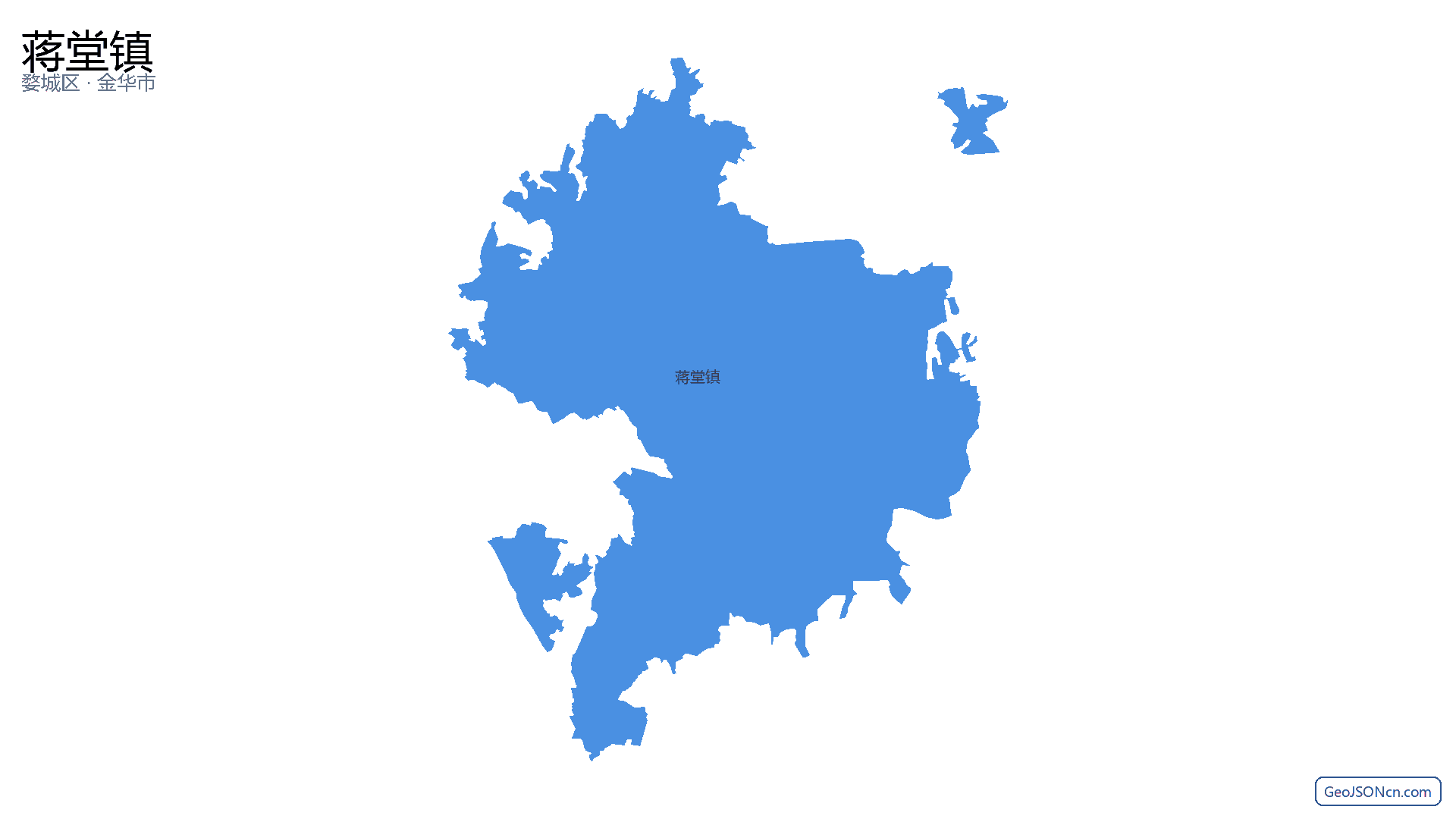 蒋堂镇行政区划边界地图(婺城区·金华市),提供GeoJSON、SHP矢量边界数据下载及高清地图大图(PNG/JPG) - GeoJSONcn.com