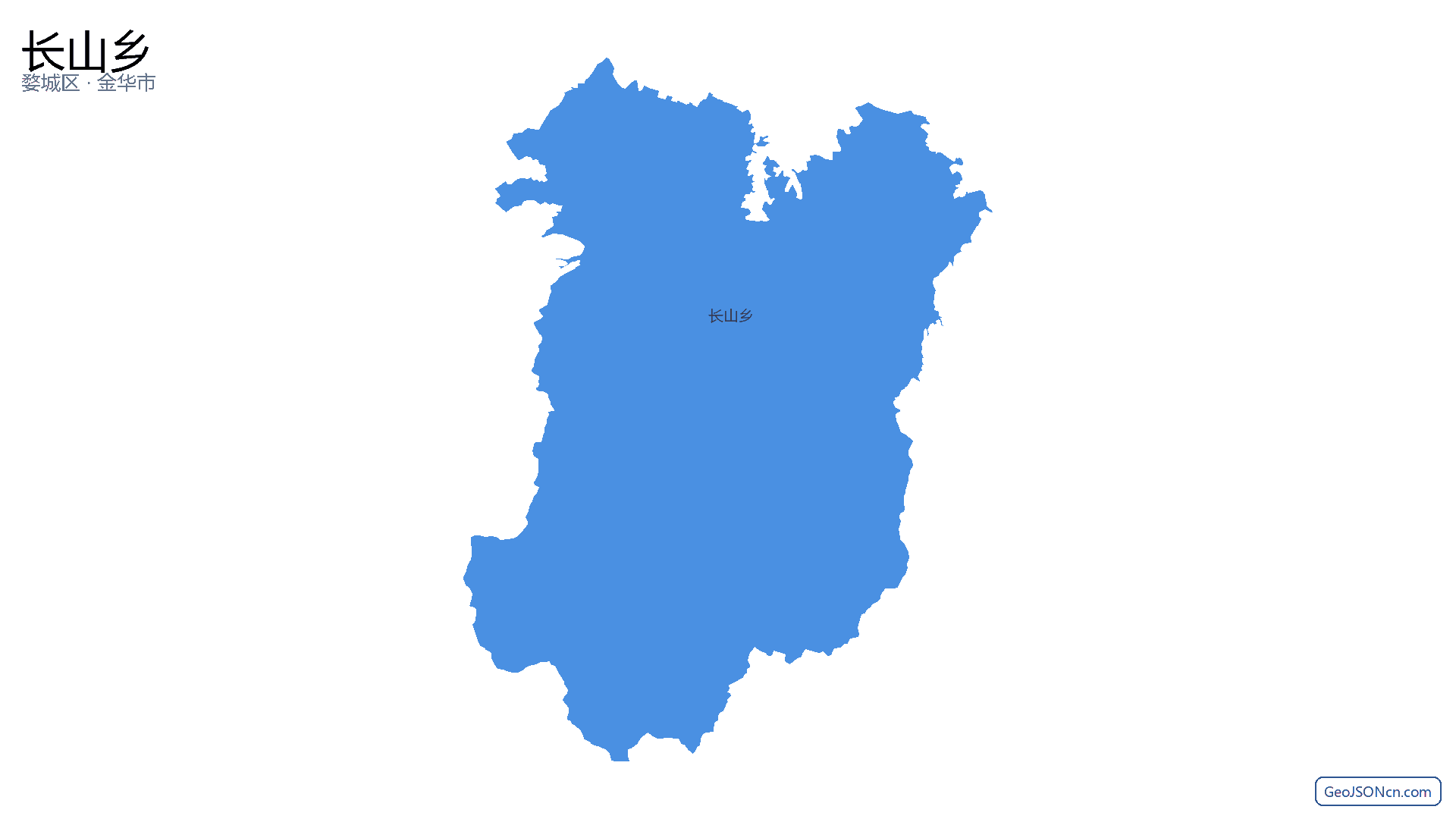 长山乡行政区划边界地图(婺城区·金华市),提供GeoJSON、SHP矢量边界数据下载及高清地图大图(PNG/JPG) - GeoJSONcn.com