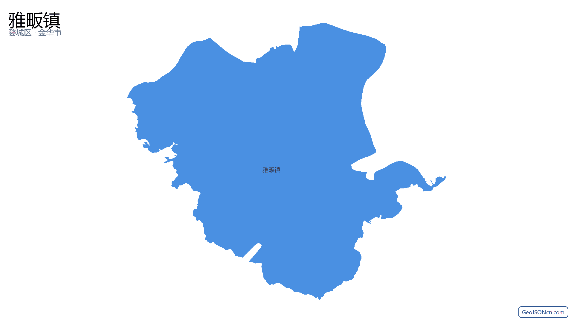 雅畈镇行政区划边界地图(婺城区·金华市),提供GeoJSON、SHP矢量边界数据下载及高清地图大图(PNG/JPG) - GeoJSONcn.com