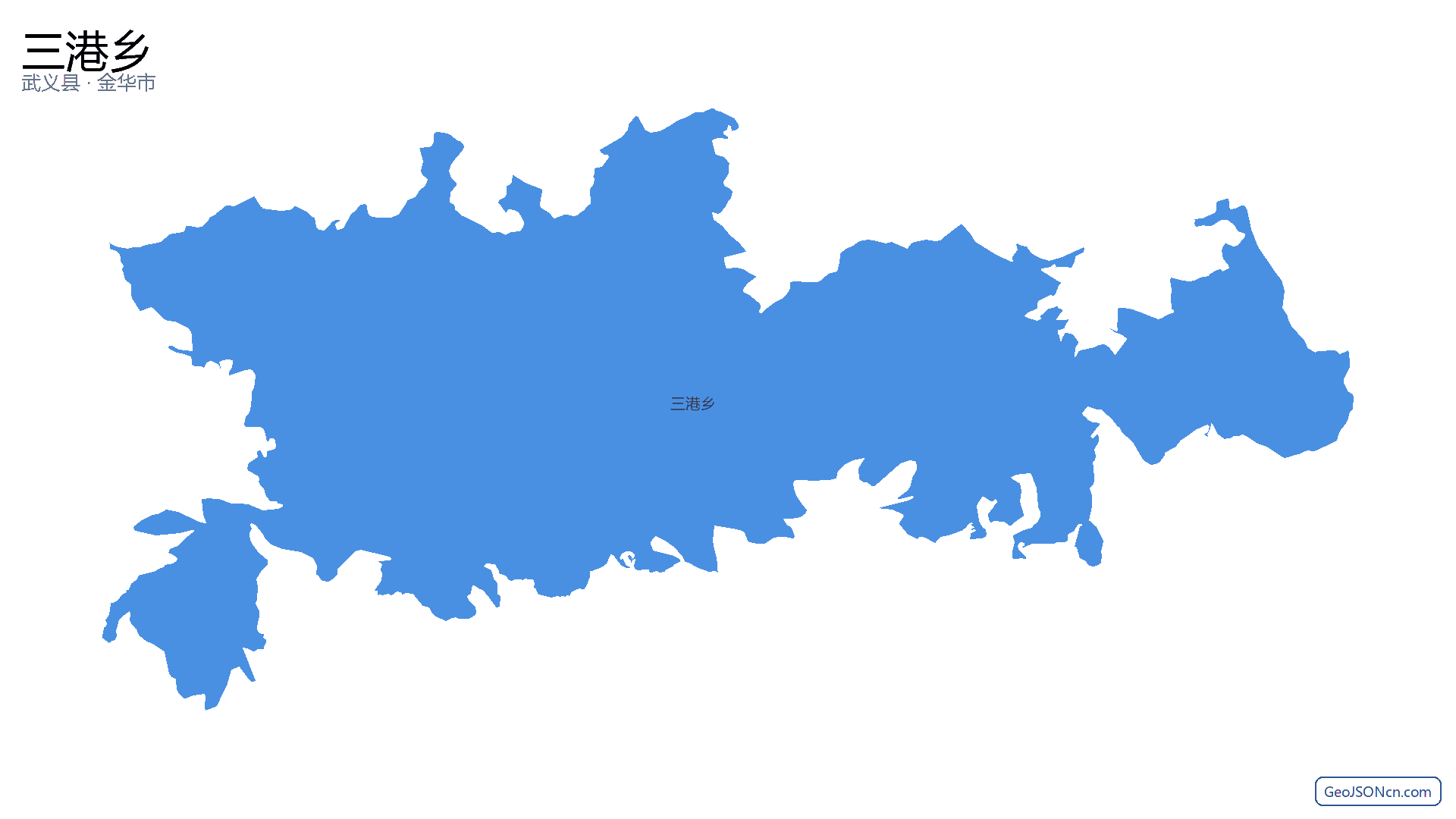 三港乡行政区划边界地图（武义县·金华市）,提供GeoJSON、SHP矢量边界数据下载及高清地图大图(PNG/JPG) - GeoJSONcn.com