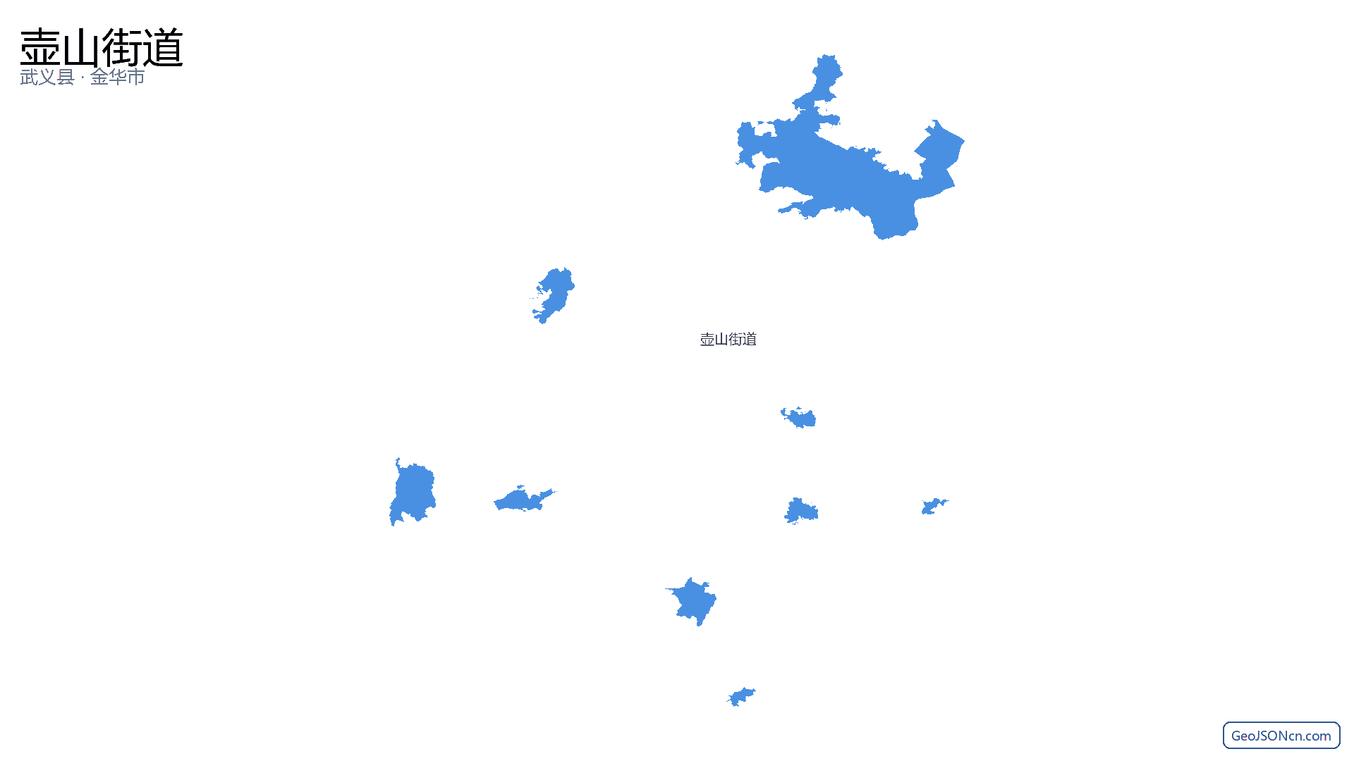 壶山街道行政区划边界地图（武义县·金华市）,提供GeoJSON、SHP矢量边界数据下载及高清地图大图(PNG/JPG) - GeoJSONcn.com