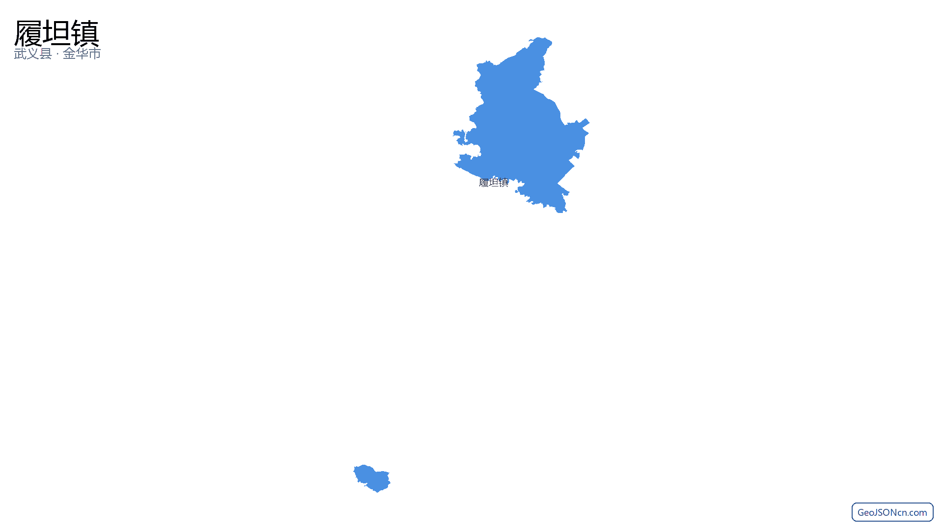 履坦镇行政区划边界地图（武义县·金华市）,提供GeoJSON、SHP矢量边界数据下载及高清地图大图(PNG/JPG) - GeoJSONcn.com