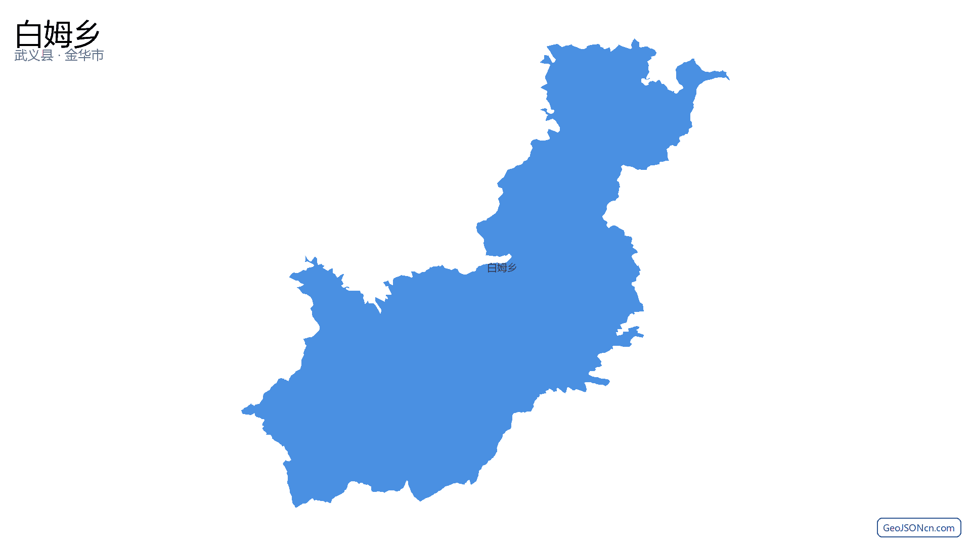 白姆乡行政区划边界地图（武义县·金华市）,提供GeoJSON、SHP矢量边界数据下载及高清地图大图(PNG/JPG) - GeoJSONcn.com
