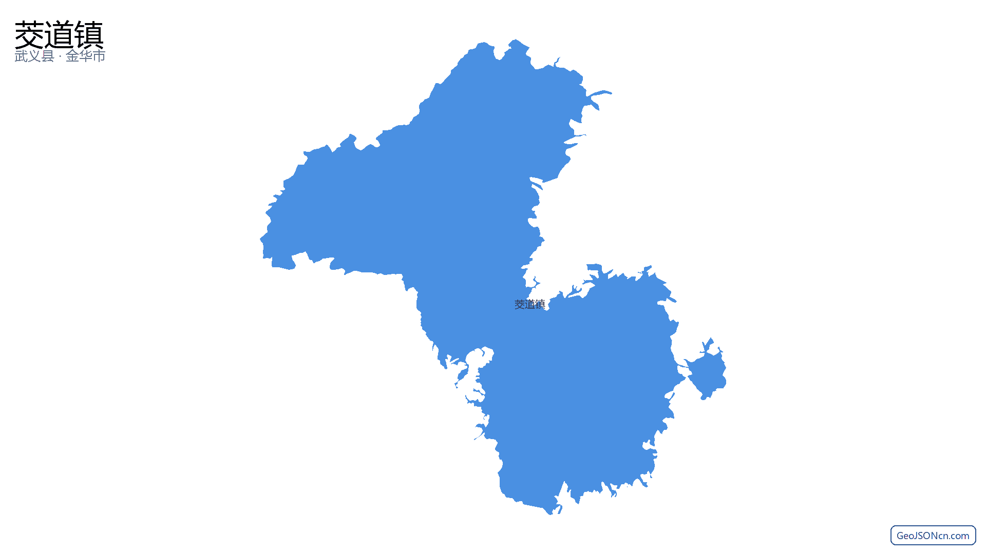茭道镇行政区划边界地图（武义县·金华市）,提供GeoJSON、SHP矢量边界数据下载及高清地图大图(PNG/JPG) - GeoJSONcn.com