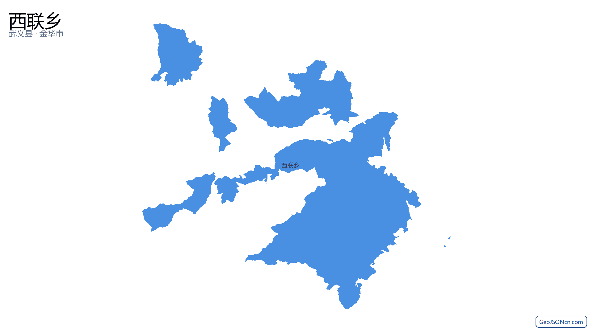西联乡行政区划边界地图（武义县·金华市）,提供GeoJSON、SHP矢量边界数据下载及高清地图大图(PNG/JPG) - GeoJSONcn.com