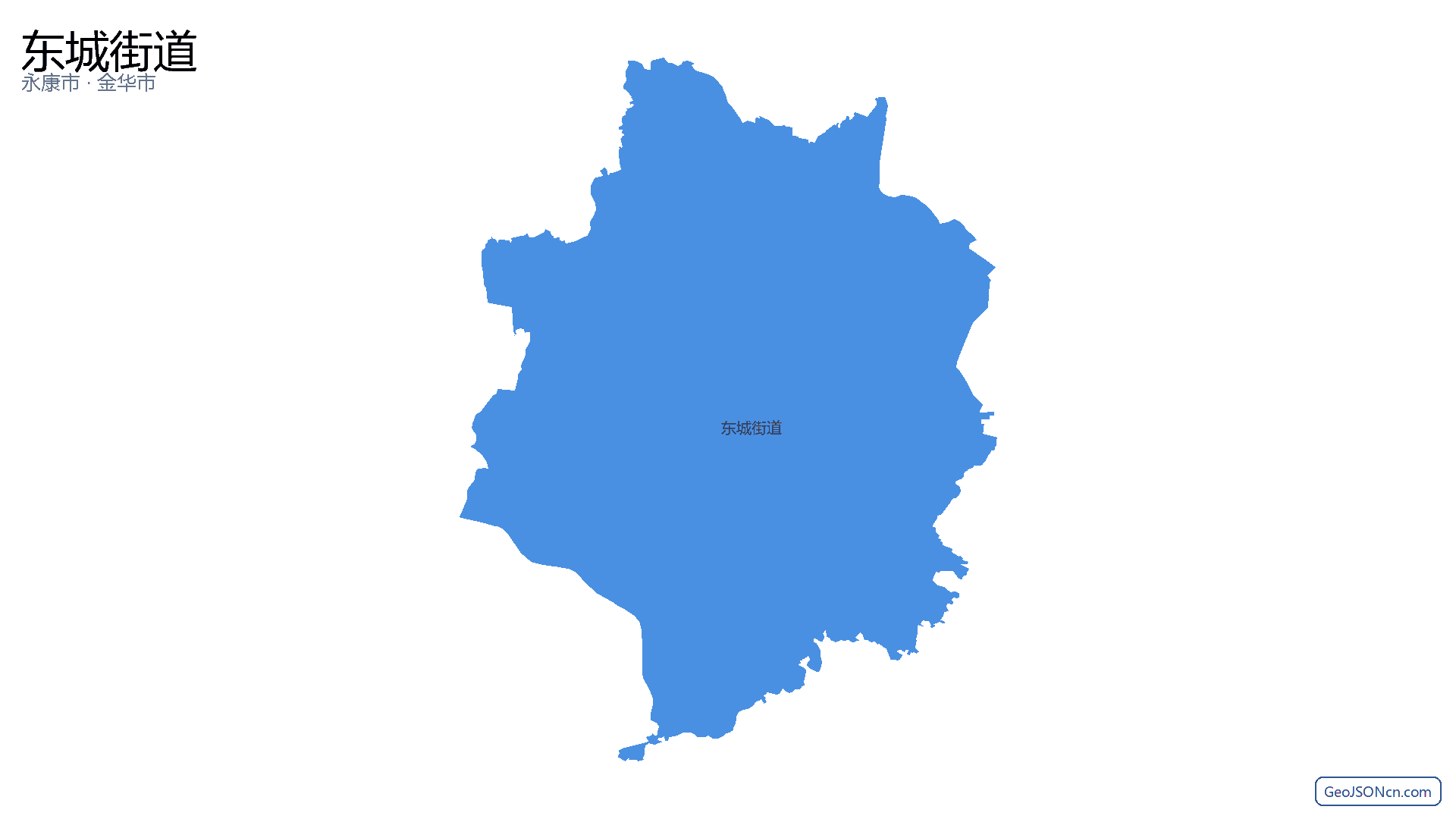 东城街道行政区划边界地图（永康市·金华市）,提供GeoJSON、SHP矢量边界数据下载及高清地图大图(PNG/JPG) - GeoJSONcn.com