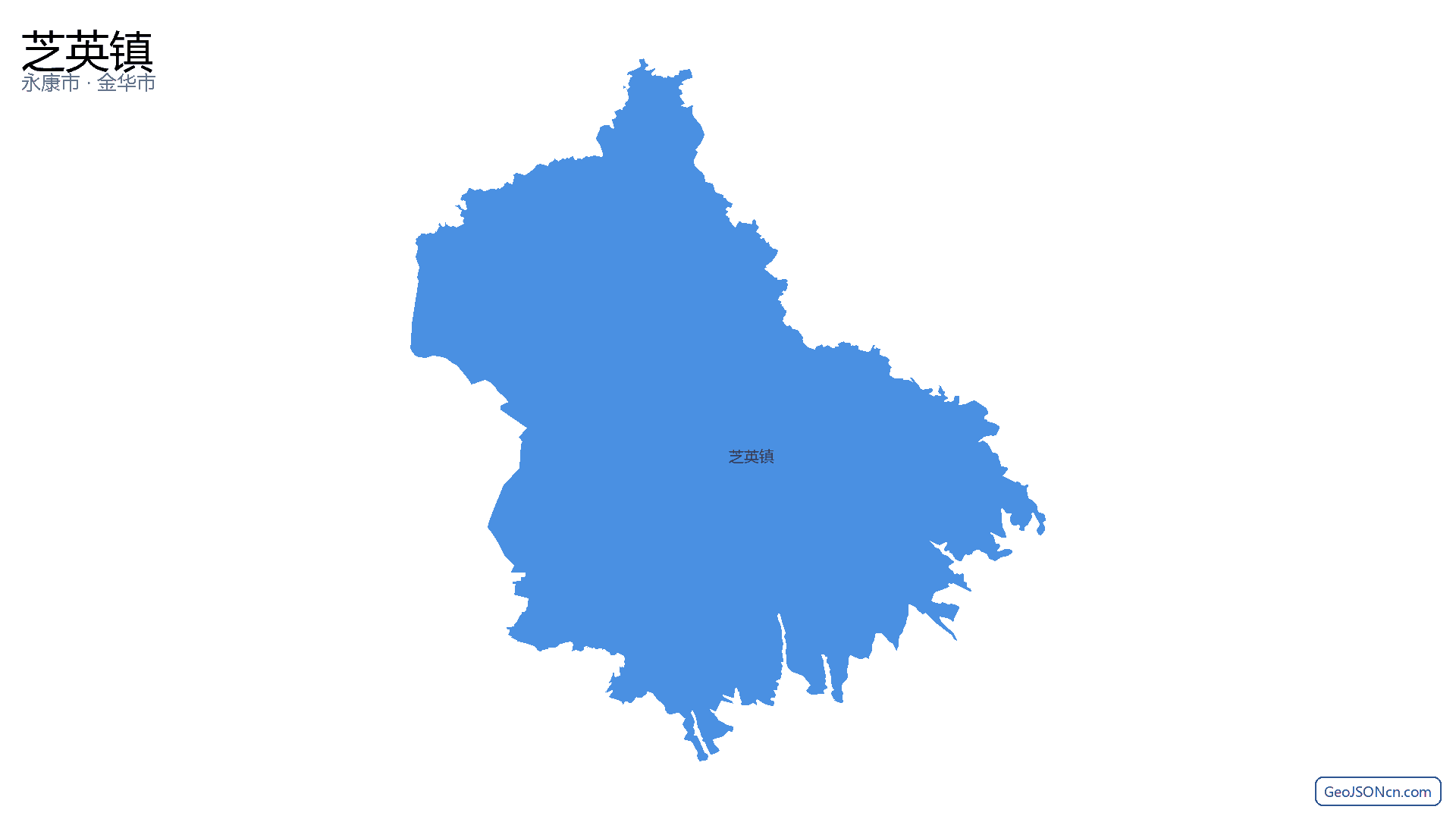 芝英镇行政区划边界地图（永康市·金华市）,提供GeoJSON、SHP矢量边界数据下载及高清地图大图(PNG/JPG) - GeoJSONcn.com