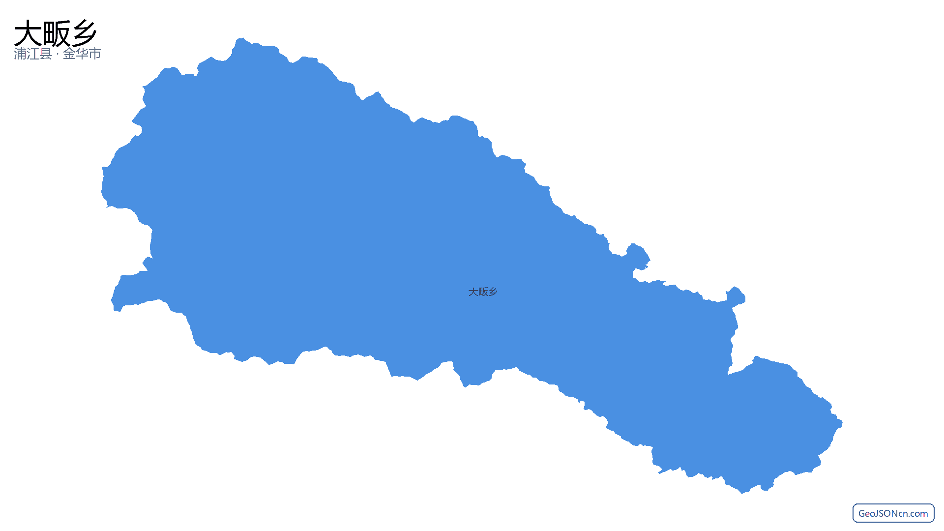 大畈乡行政区划边界地图(浦江县·金华市),提供GeoJSON、SHP矢量边界数据下载及高清地图大图(PNG/JPG) - GeoJSONcn.com