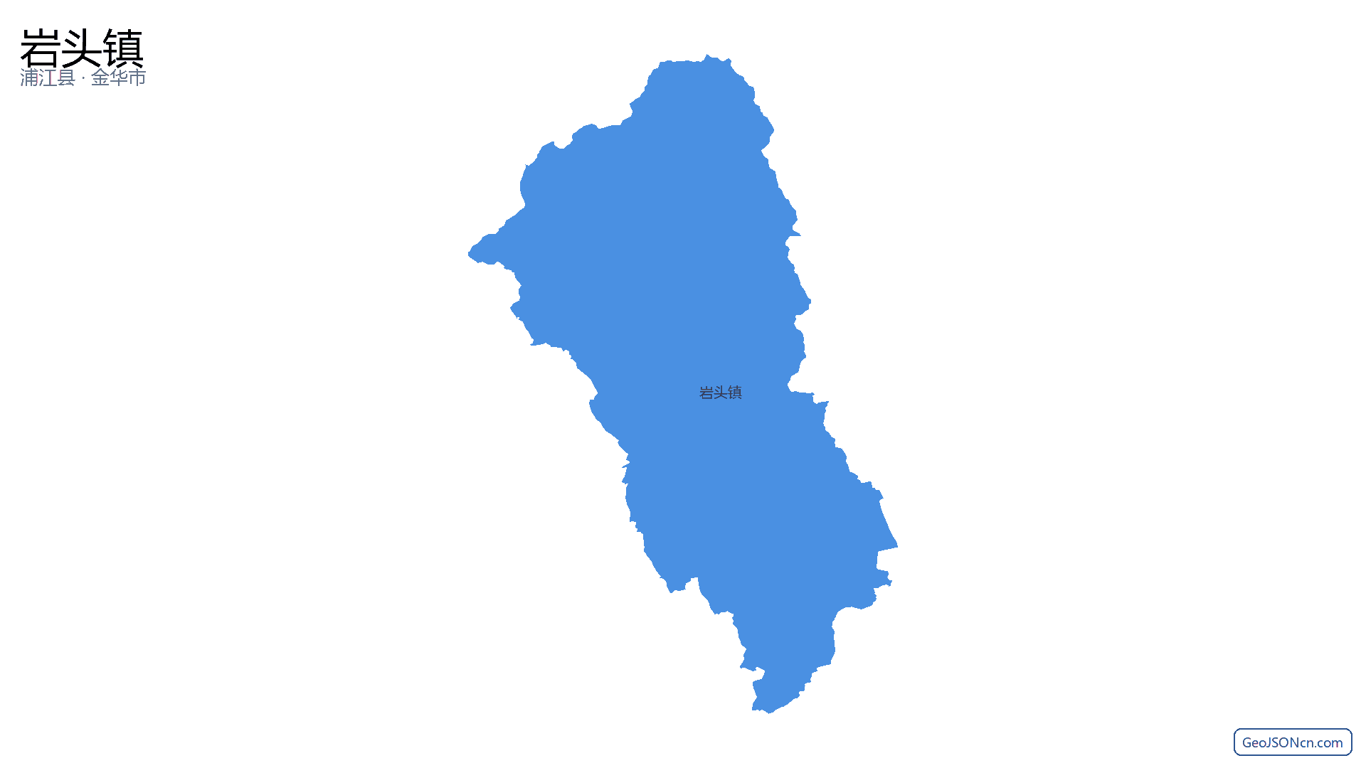 岩头镇行政区划边界地图（浦江县·金华市）,提供GeoJSON、SHP矢量边界数据下载及高清地图大图(PNG/JPG) - GeoJSONcn.com