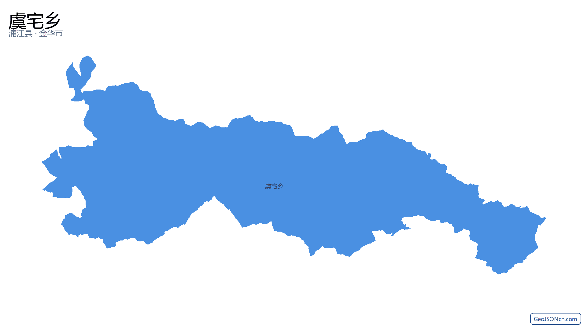虞宅乡行政区划边界地图(浦江县·金华市),提供GeoJSON、SHP矢量边界数据下载及高清地图大图(PNG/JPG) - GeoJSONcn.com
