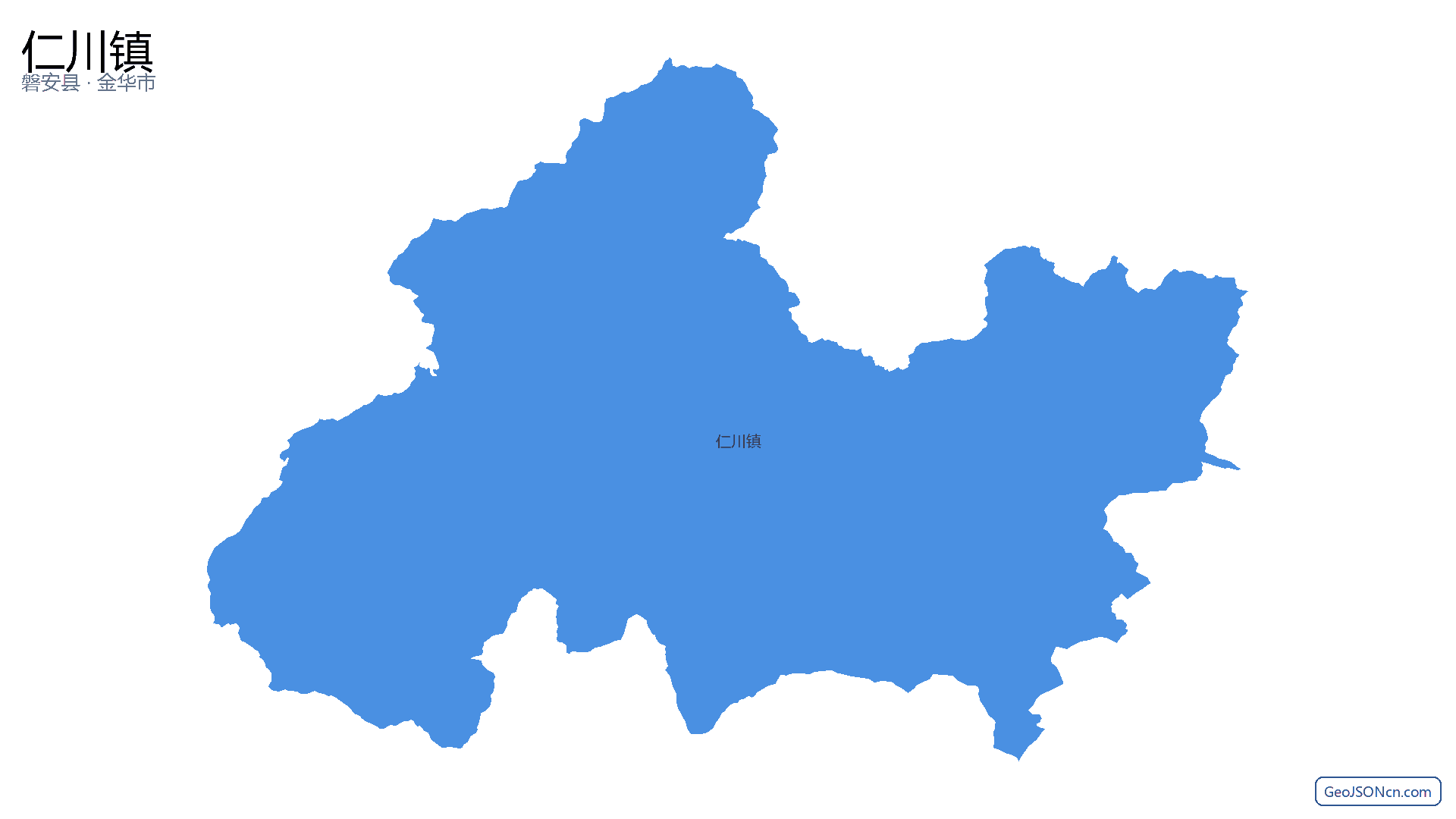 仁川镇行政区划边界地图（磐安县·金华市）,提供GeoJSON、SHP矢量边界数据下载及高清地图大图(PNG/JPG) - GeoJSONcn.com