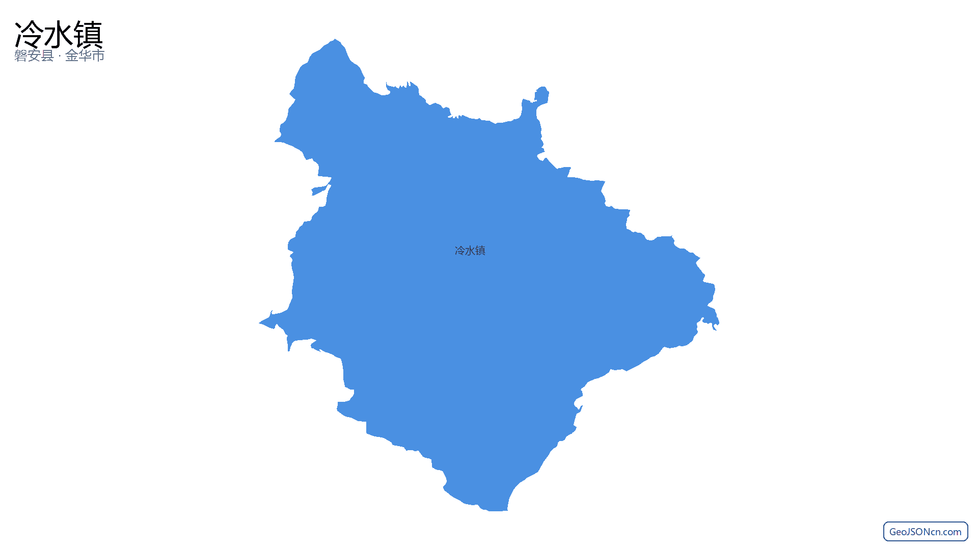 冷水镇行政区划边界地图（磐安县·金华市）,提供GeoJSON、SHP矢量边界数据下载及高清地图大图(PNG/JPG) - GeoJSONcn.com